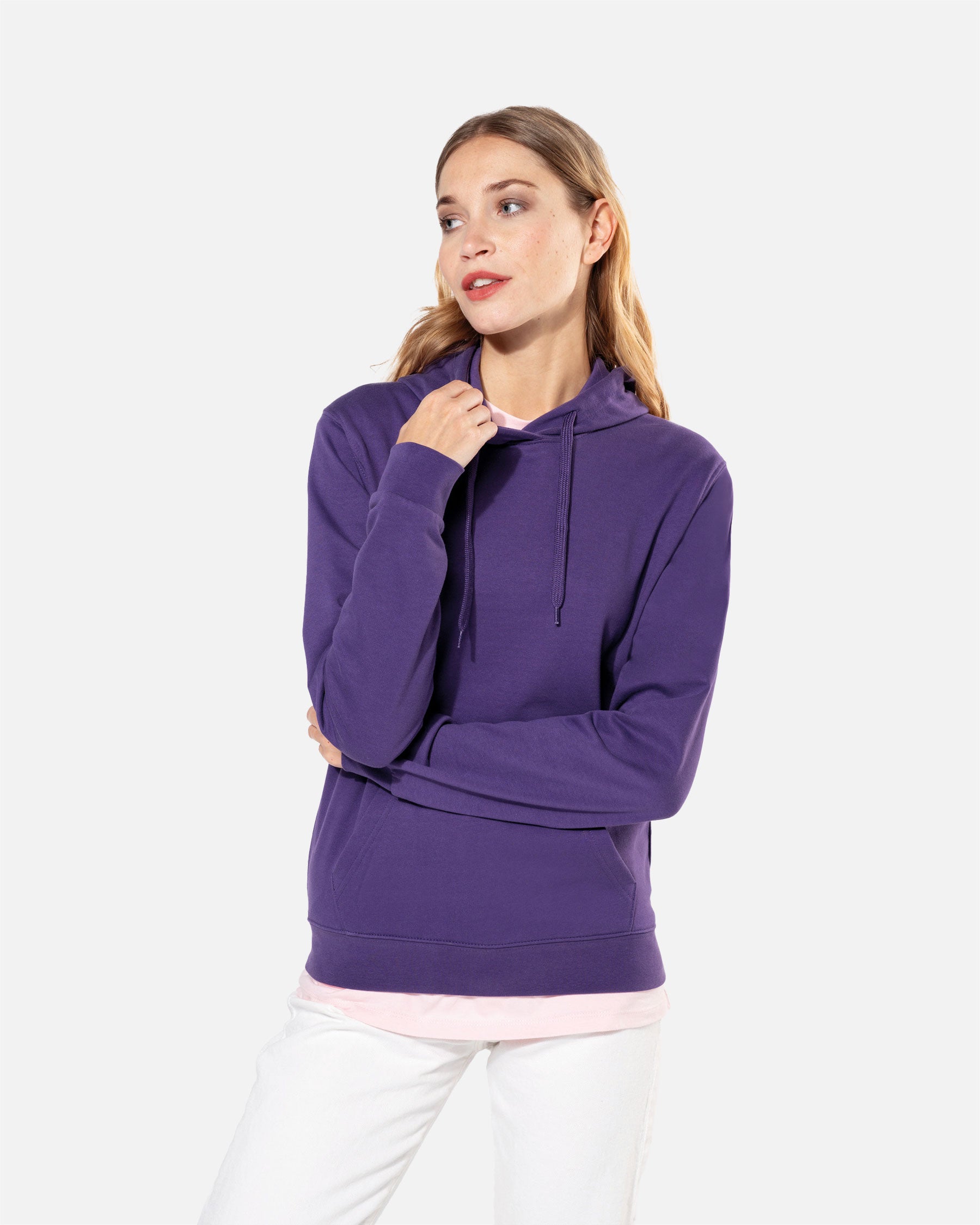 Damen Basic Kapuzensweatshirt Purple von VIVID