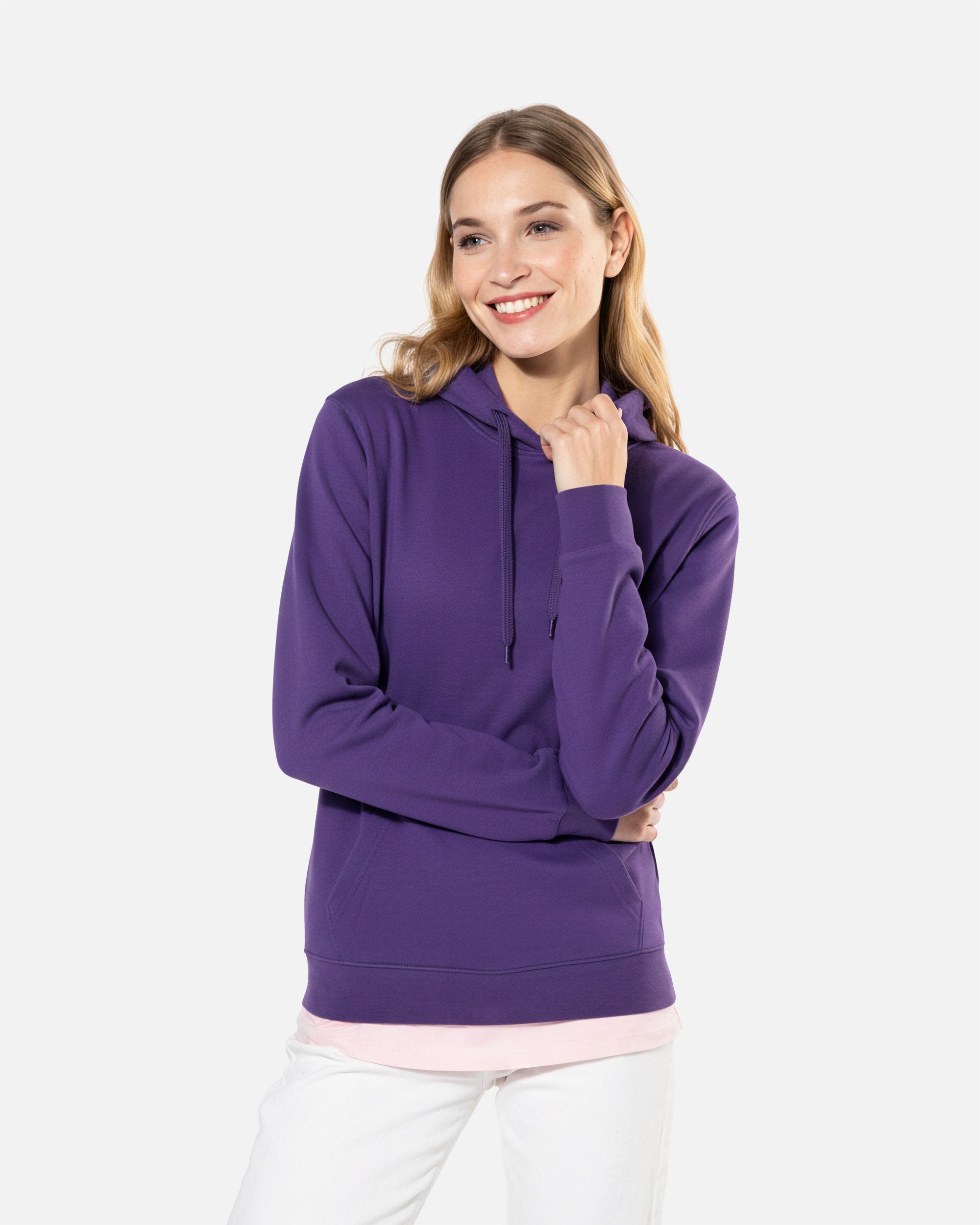Damen Basic Kapuzensweatshirt Purple von VIVID