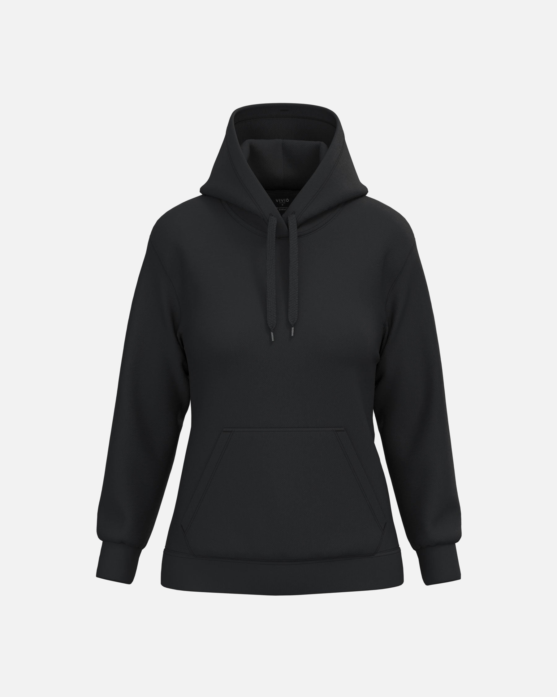 Damen Basic Kapuzensweatshirt Black von VIVID