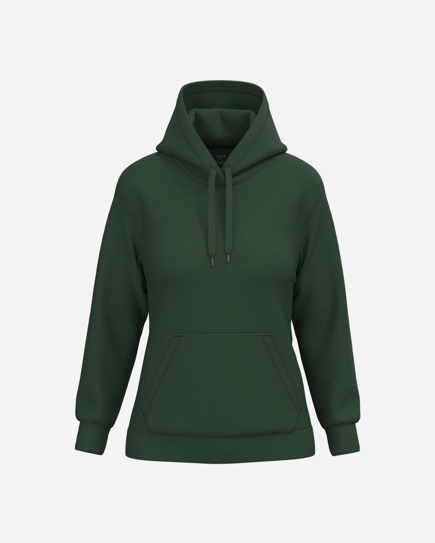Damen Basic Kapuzensweatshirt Forest Green von VIVID