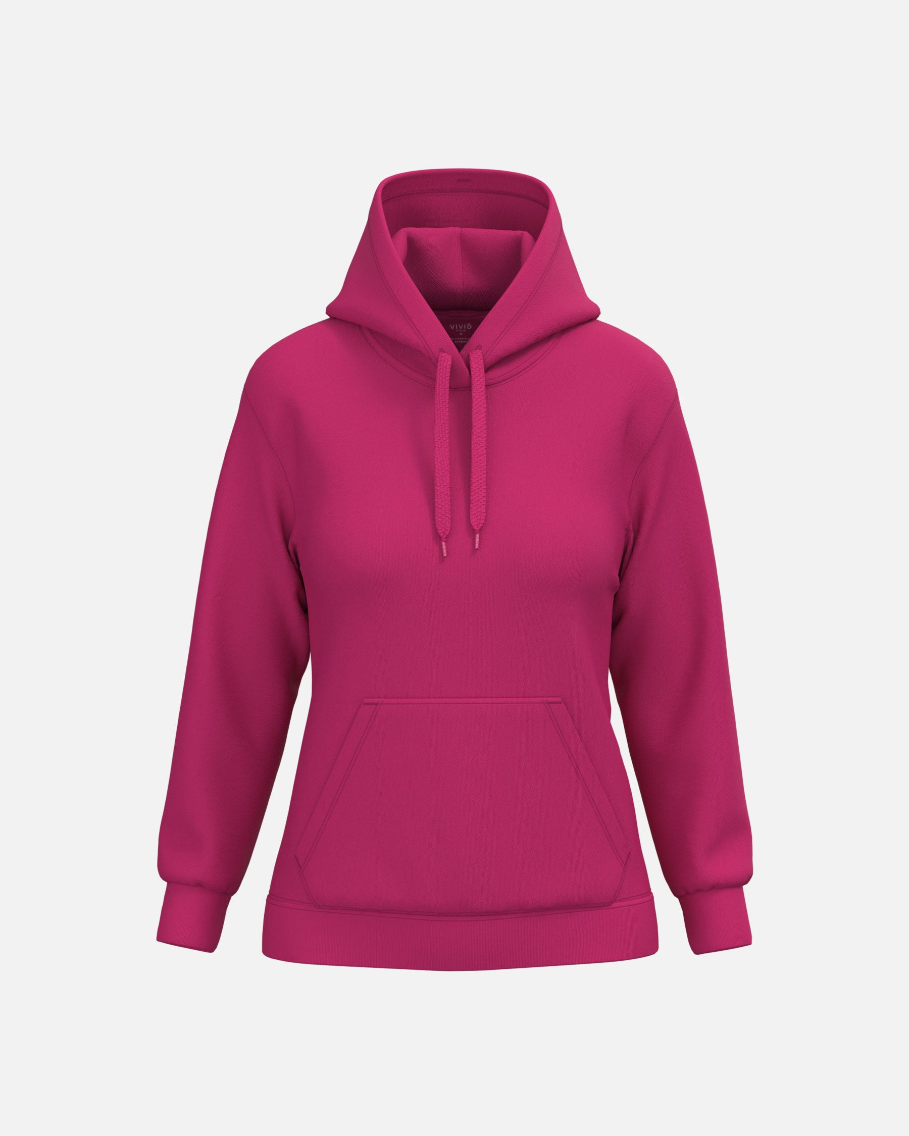 Damen Basic Kapuzensweatshirt Hot Pink von VIVID