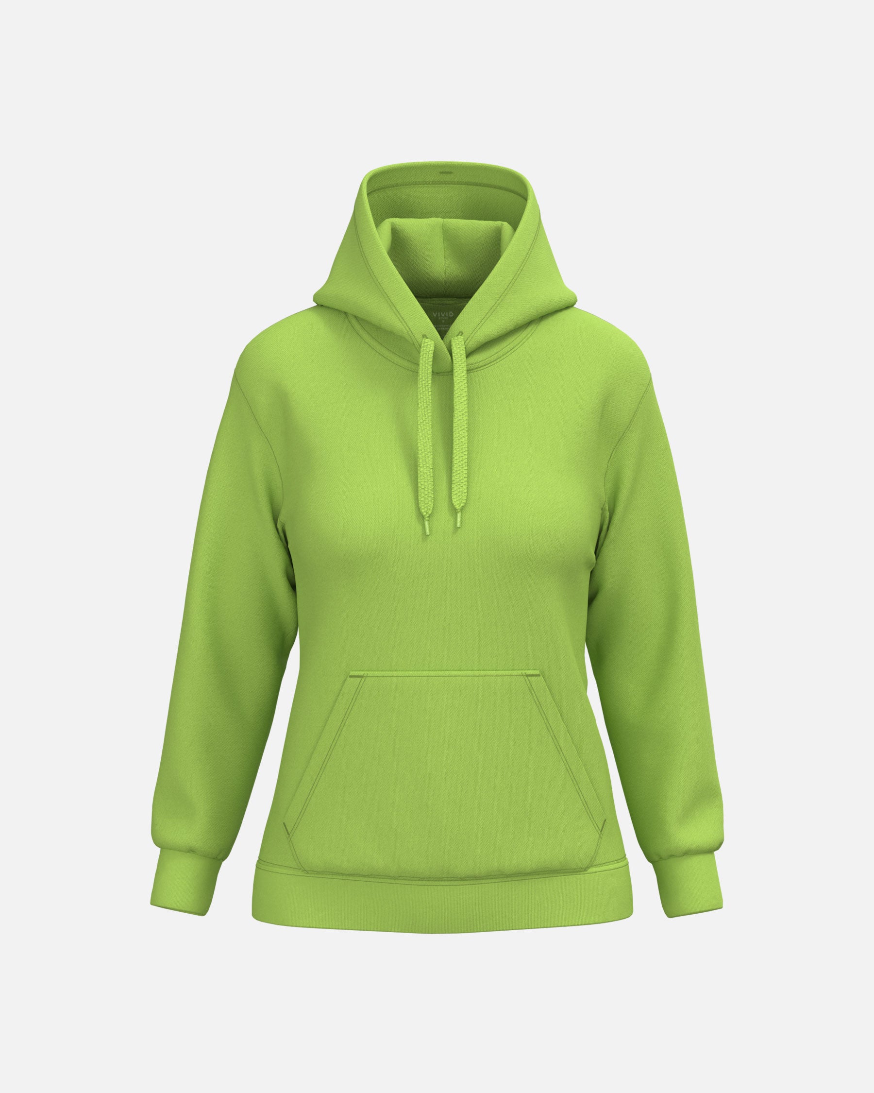 Damen Basic Kapuzensweatshirt Lime Green von VIVID
