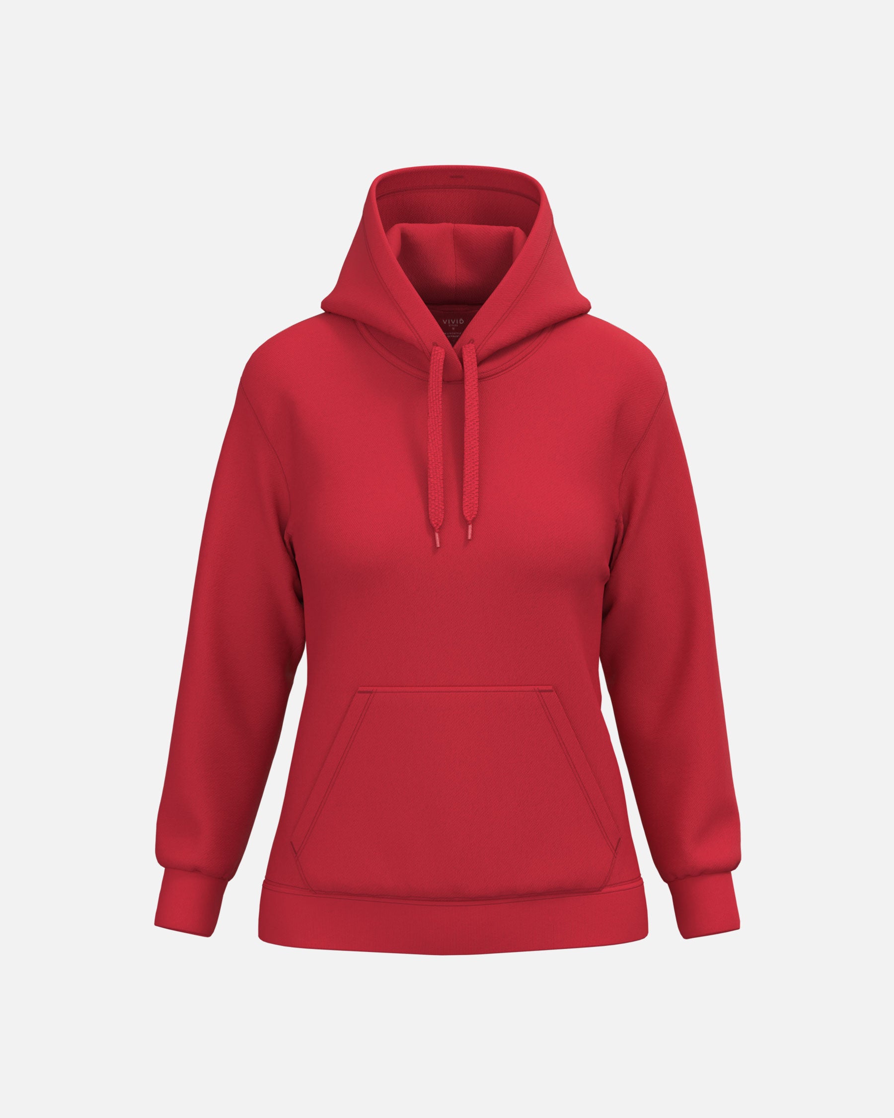 Damen Basic Kapuzensweatshirt Fire Red von VIVID