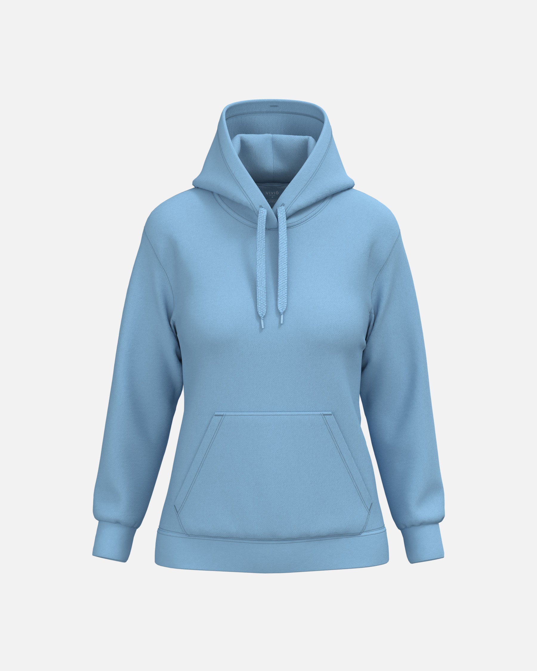 Damen Basic Kapuzensweatshirt Sky Blue von VIVID