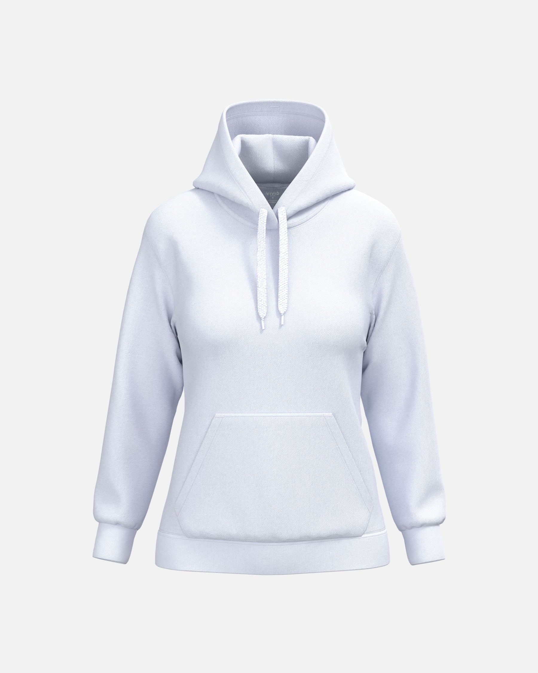 Damen Basic Kapuzensweatshirt White von VIVID