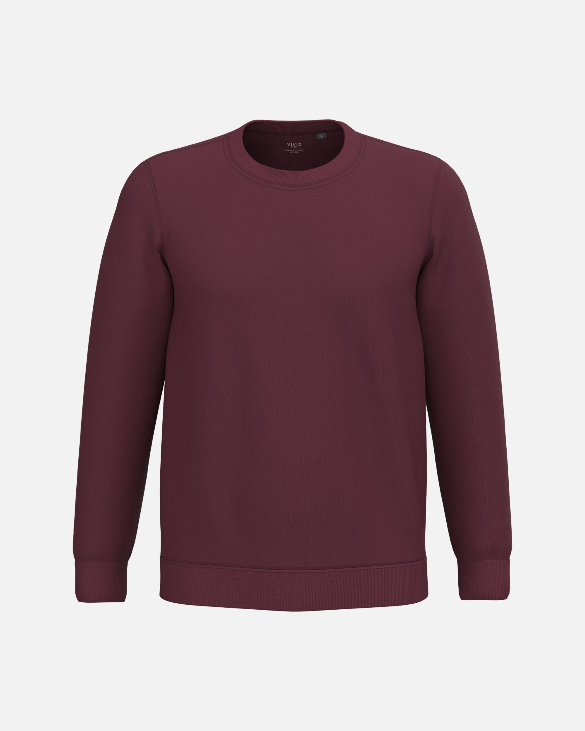 Herren Basic Sweatshirt Burgundy von VIVID