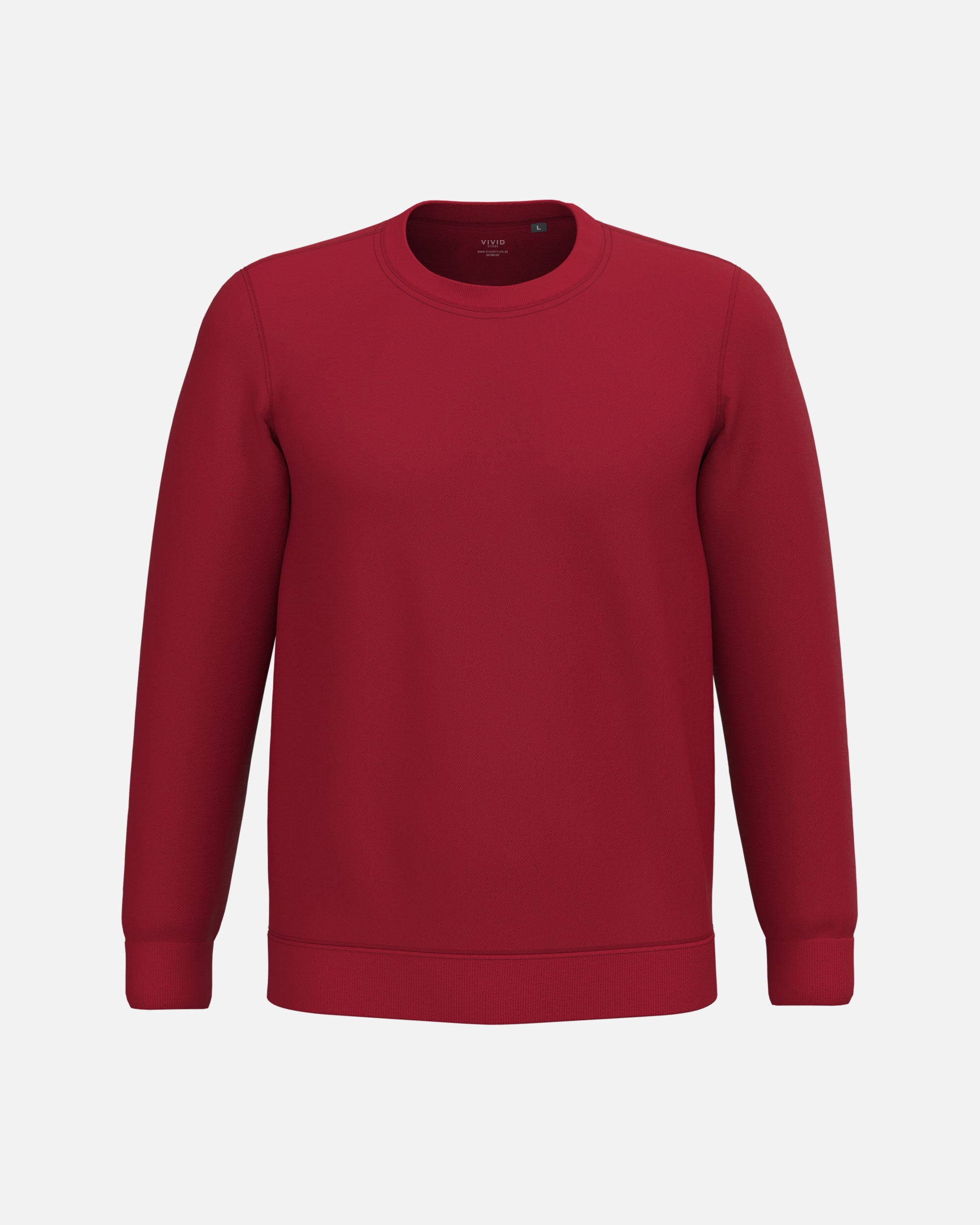 Herren Basic Sweatshirt Fire Red von VIVID