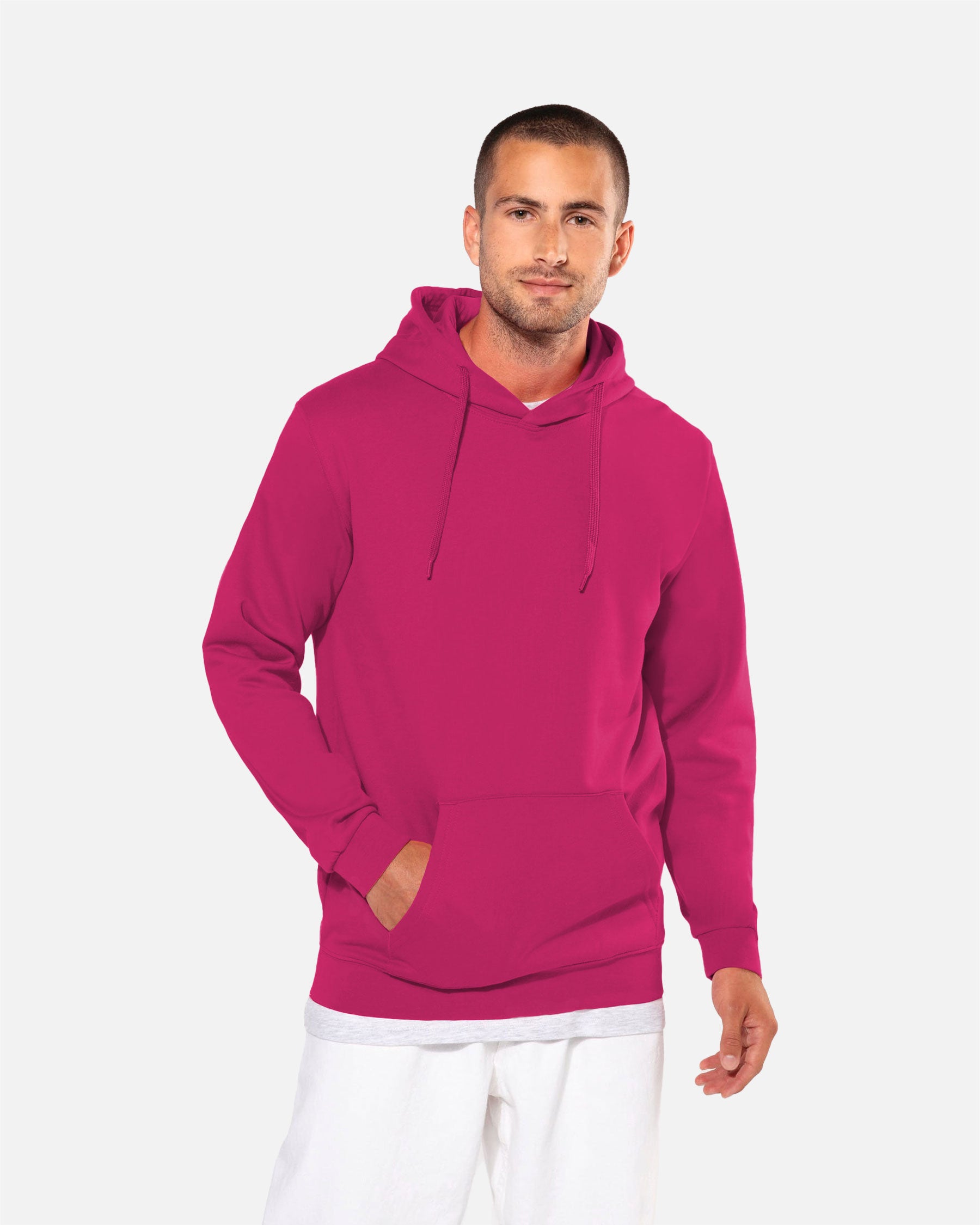 Herren Basic Kapuzensweatshirt Hot Pink von VIVID