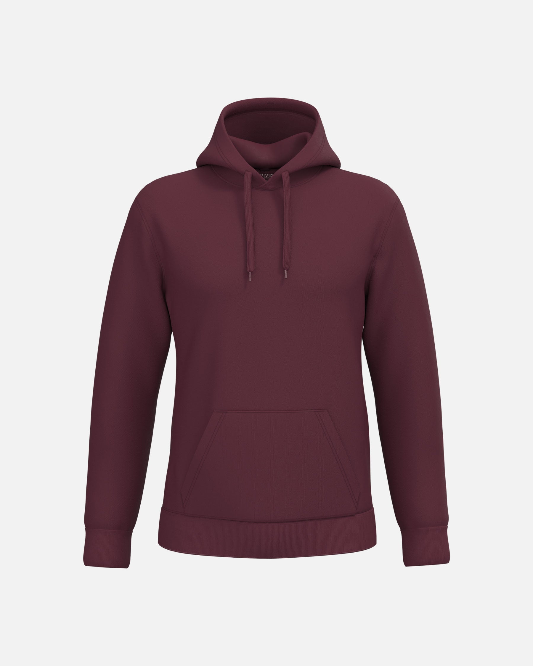 Herren Basic Kapuzensweatshirt Burgundy von VIVID
