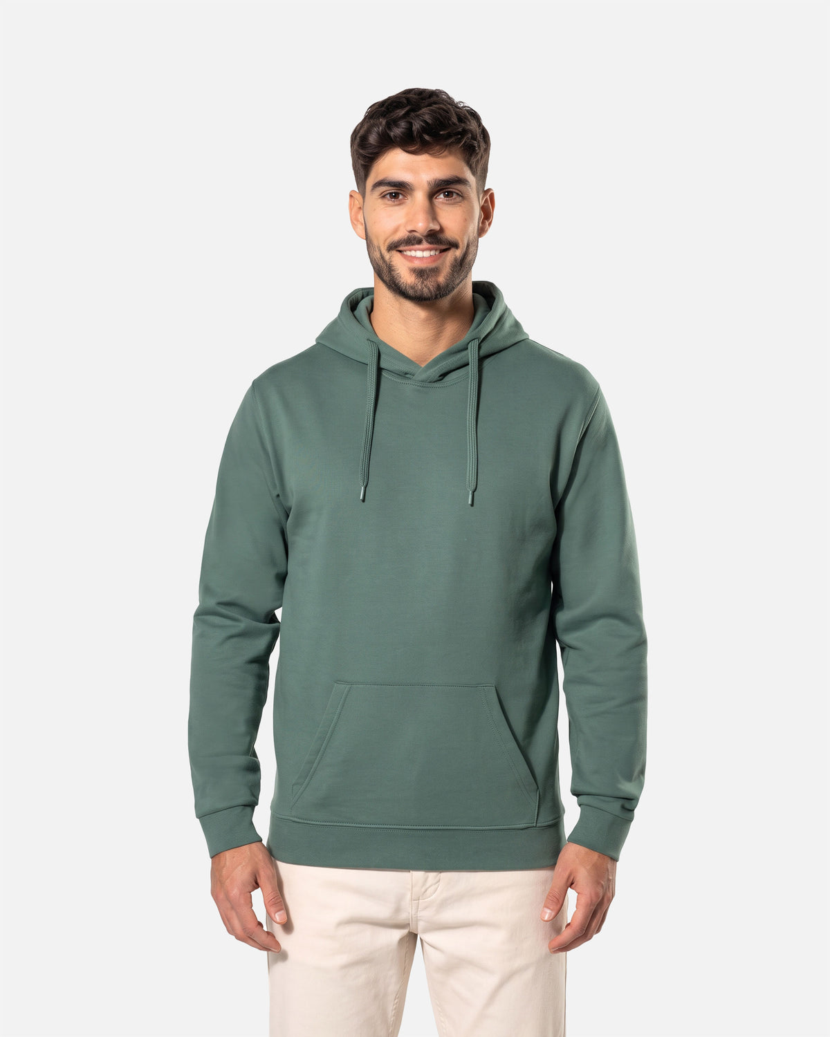 Herren Basic Kapuzensweatshirt Earthy Green von VIVID