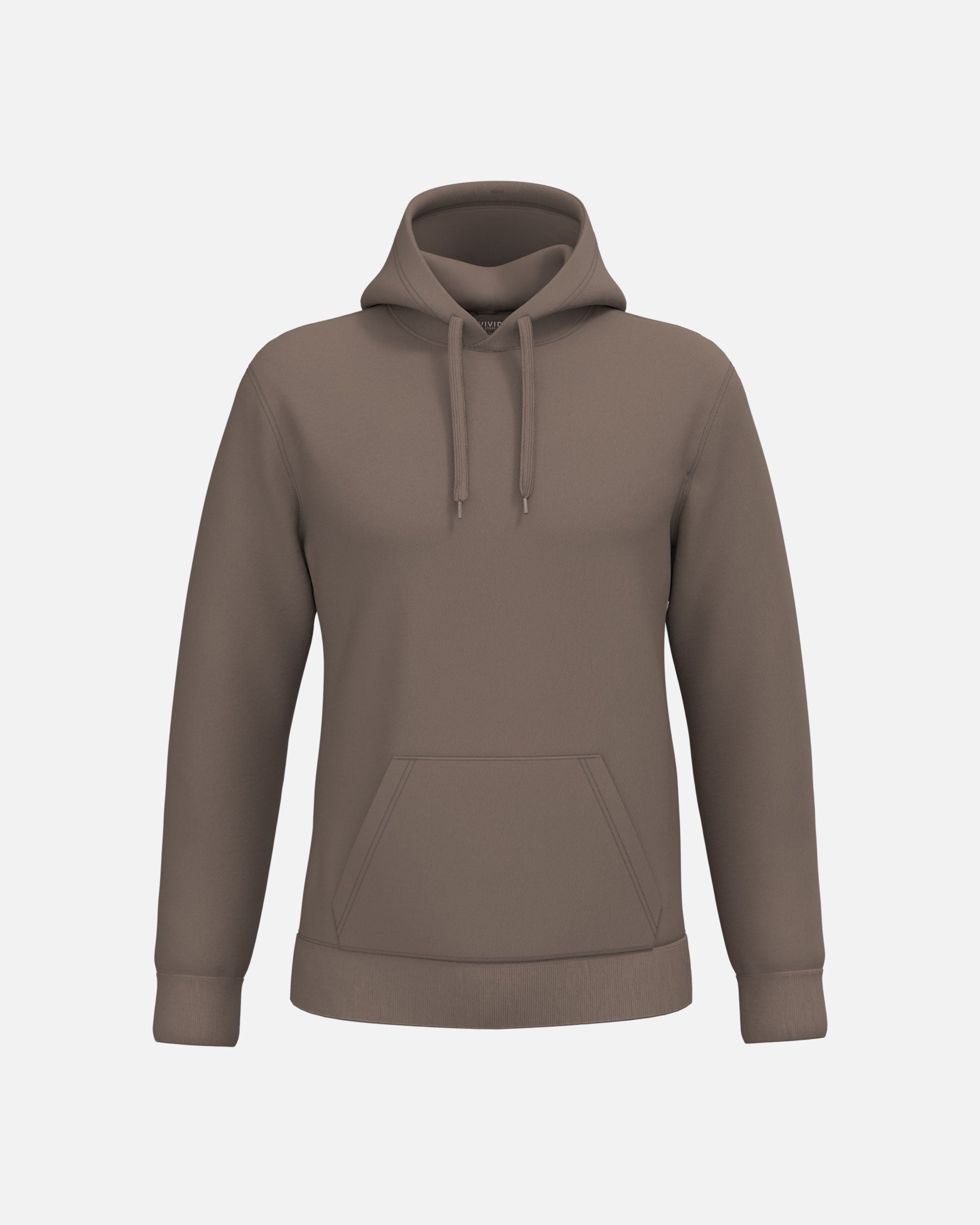 Herren Basic Kapuzensweatshirt Moka Brown von VIVID
