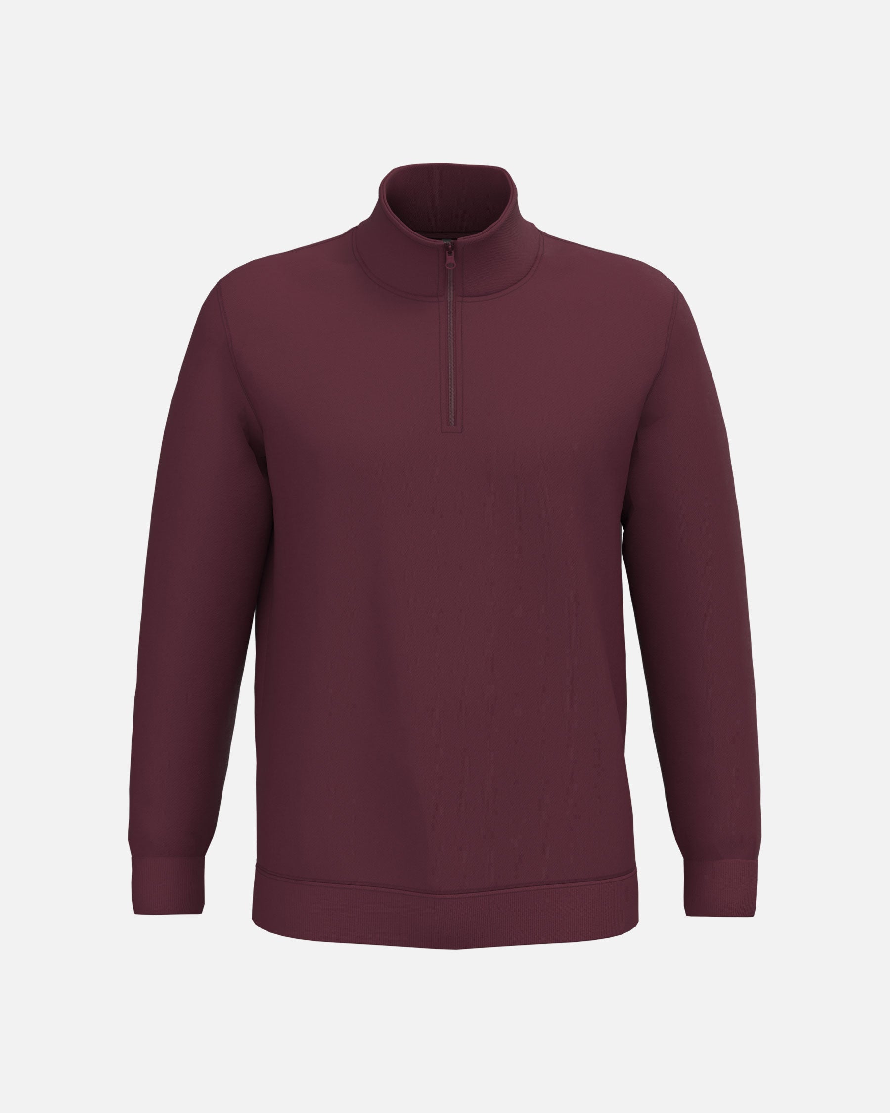 Herren Basic 1/4 Zip Sweatshirt Burgundy von VIVID