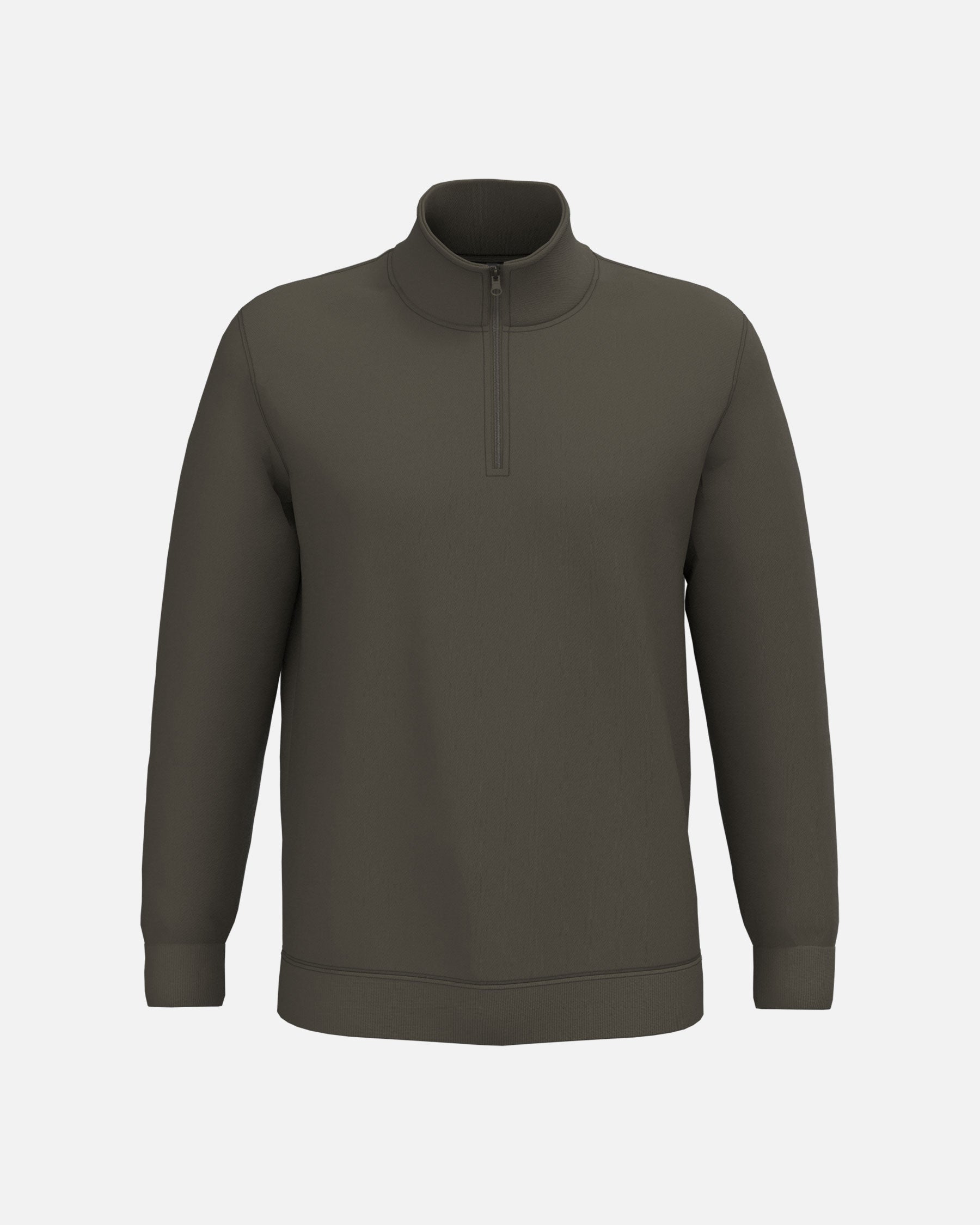 Herren Basic 1/4 Zip Sweatshirt Khaki von VIVID