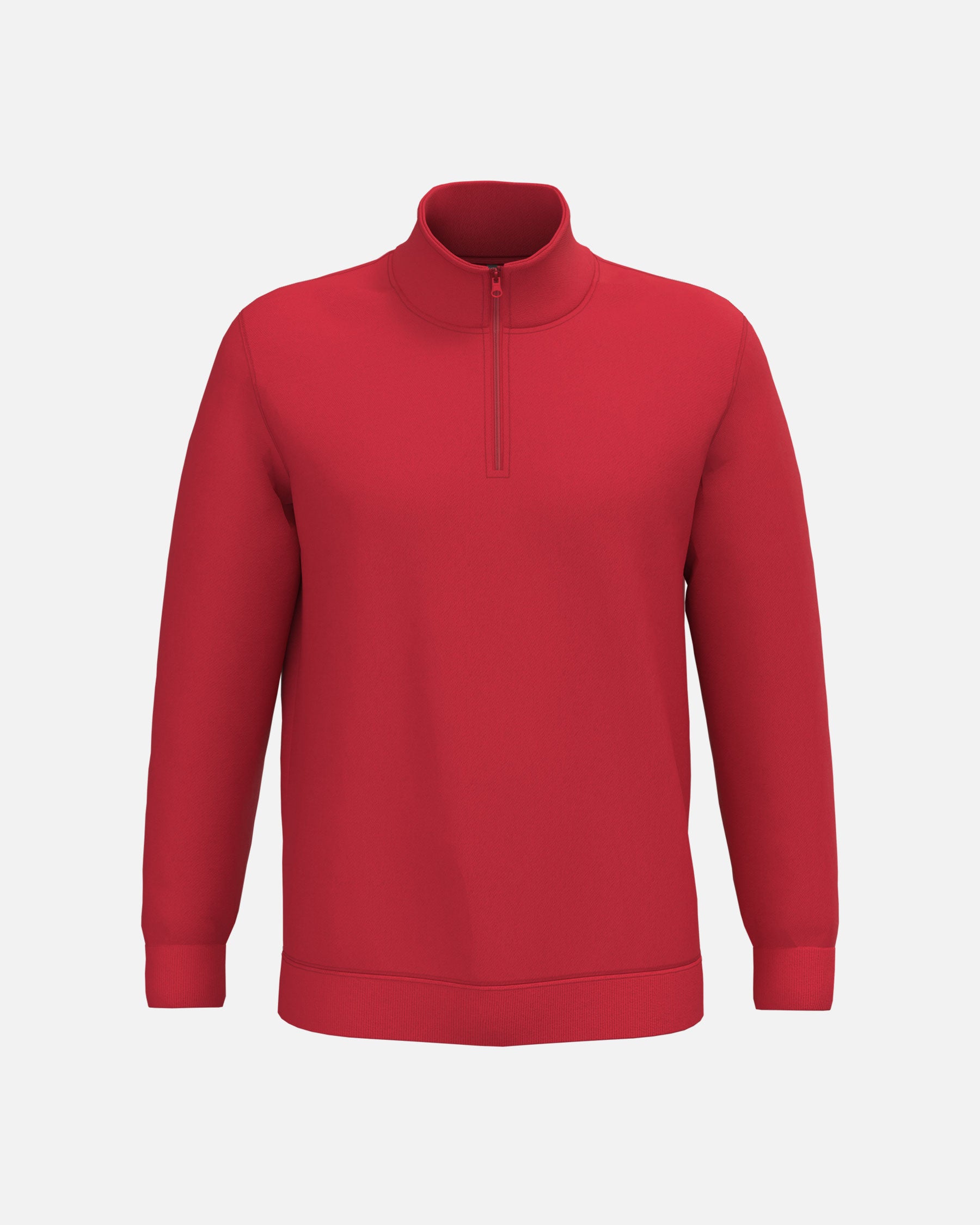 Herren Basic 1/4 Zip Sweatshirt Fire Red von VIVID