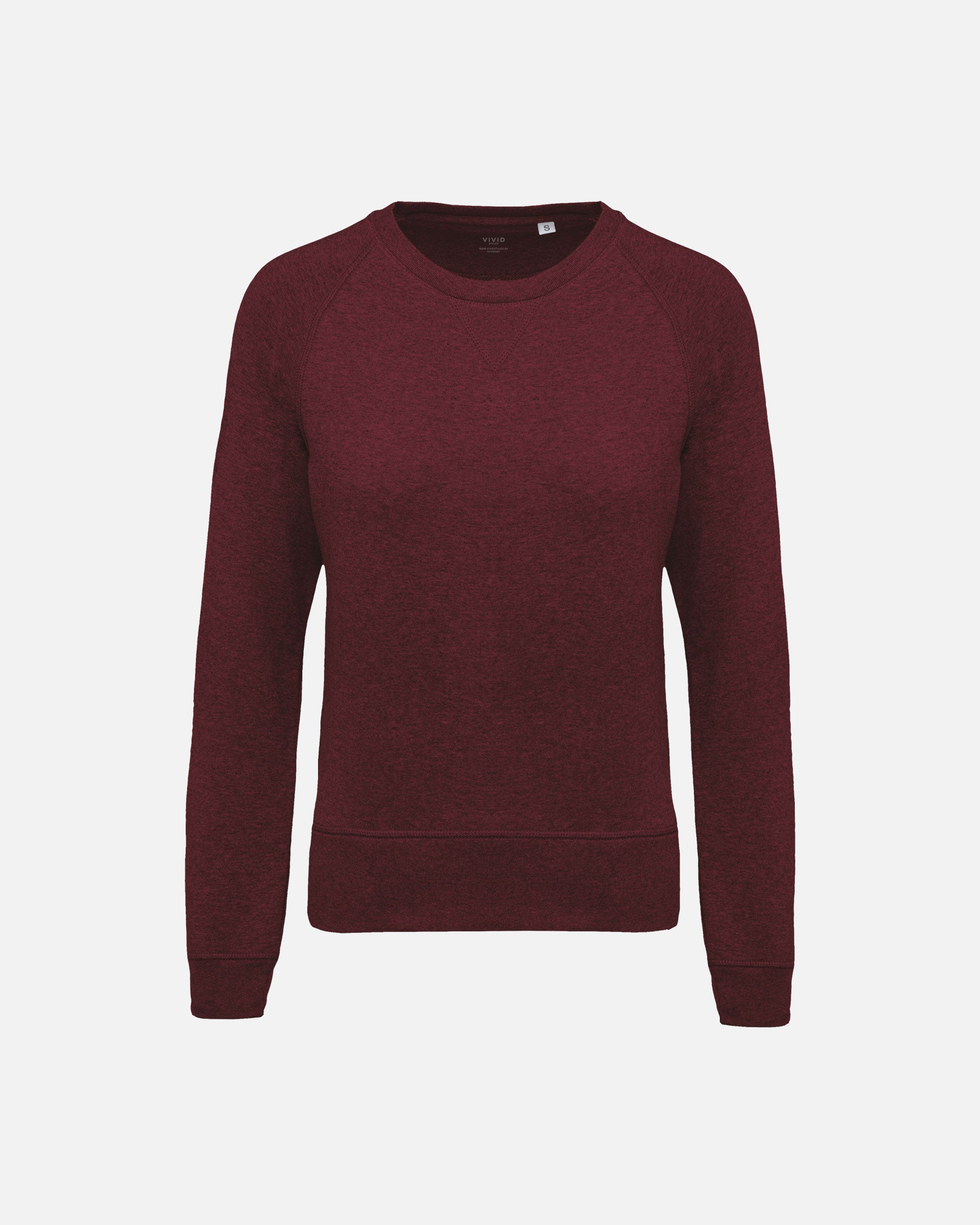 Damen Raglan Sweatshirt Burgundy Heather von VIVID