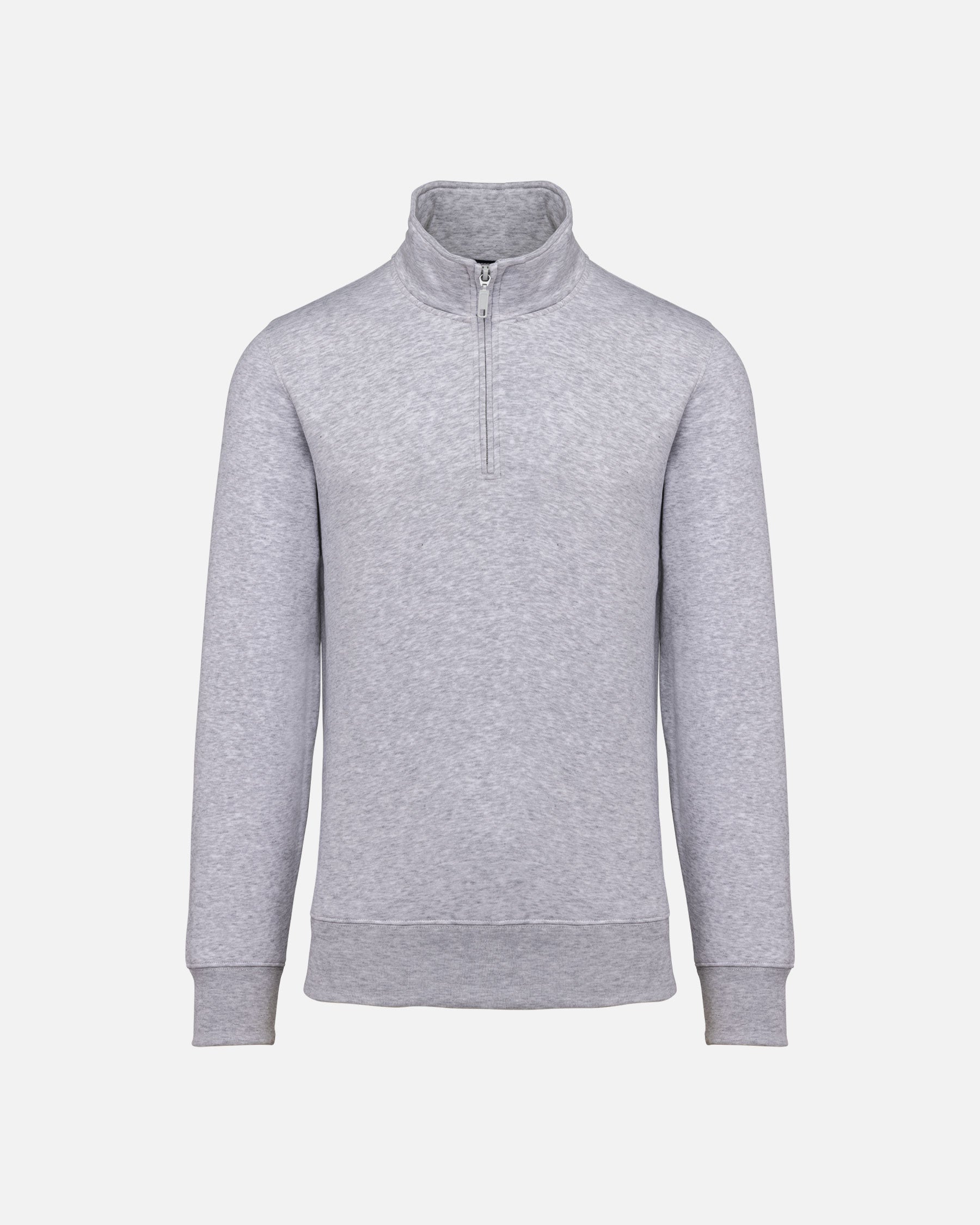 Klassisches Herren 1/4 Zip Sweatshirt Grey Heather von VIVID
