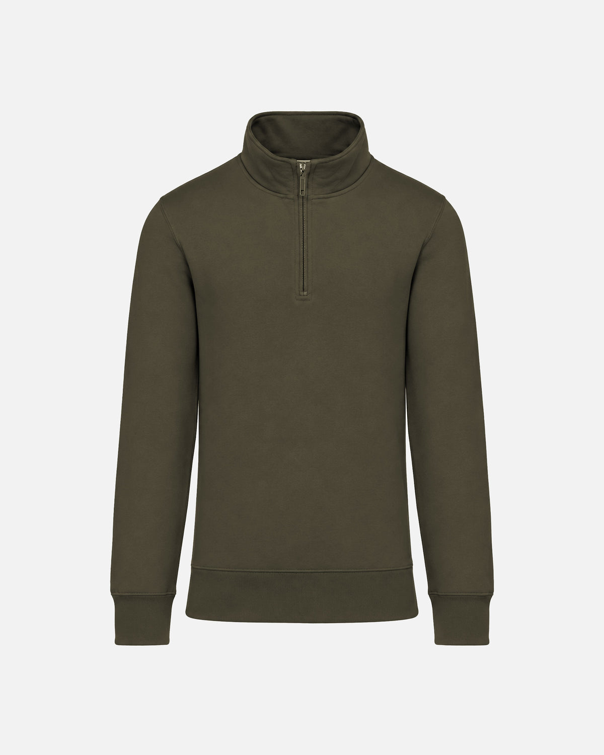 Klassisches Herren 1/4 Zip Sweatshirt Khaki von VIVID