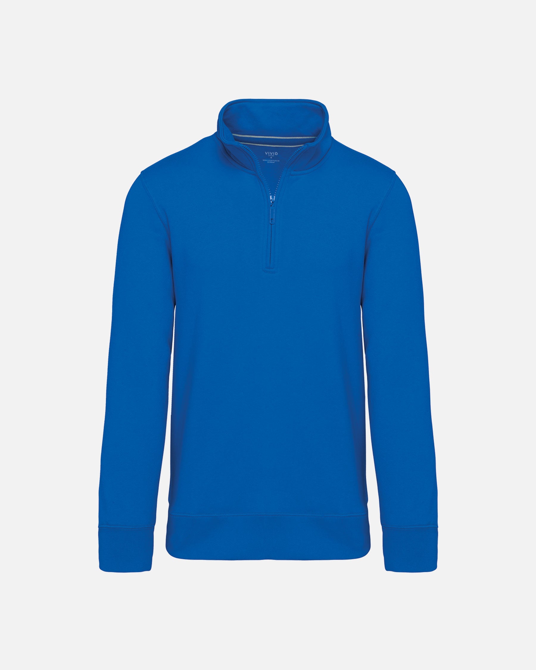 Klassisches Herren 1/4 Zip Sweatshirt Light Royal Blue von VIVID