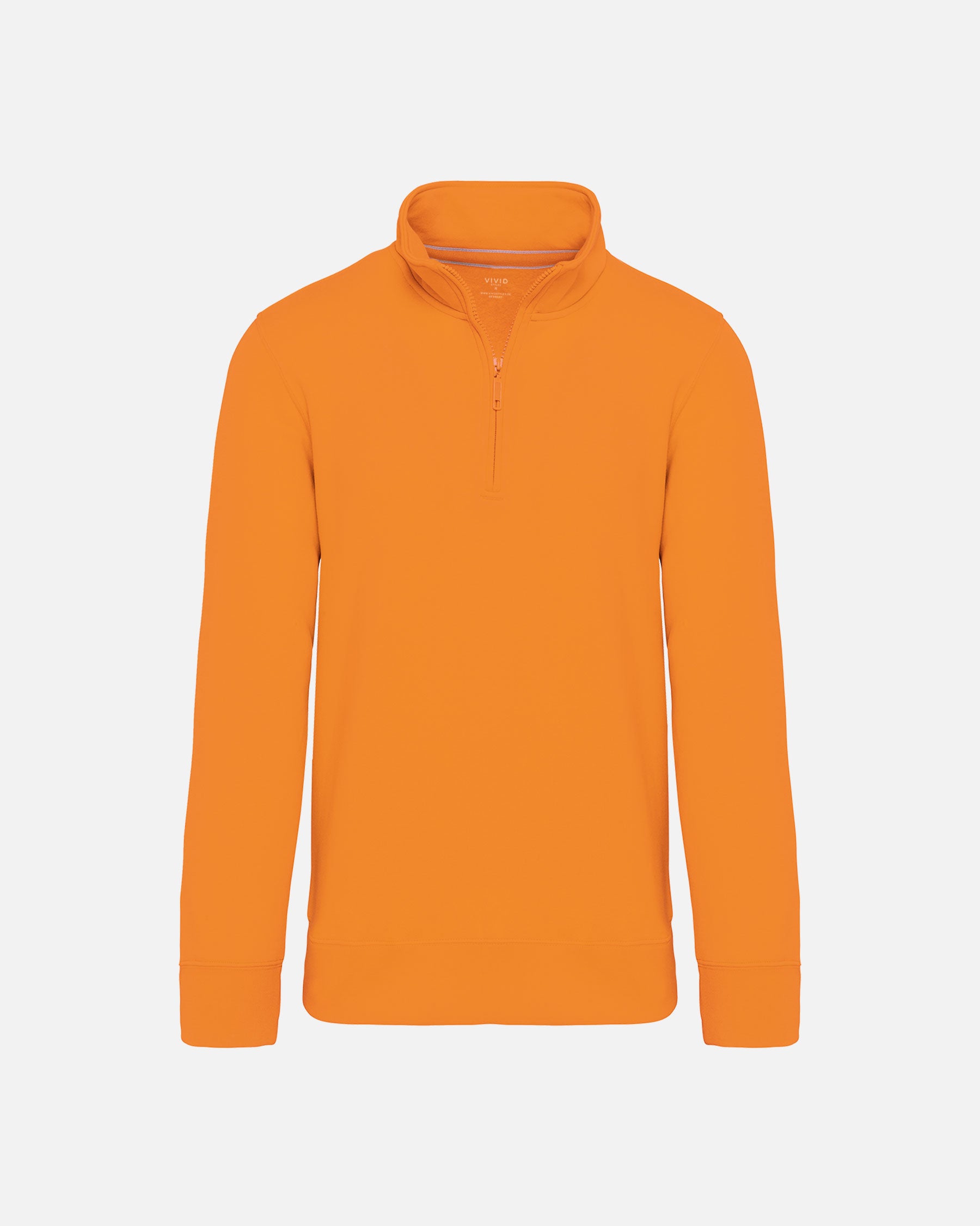 Klassisches Herren 1/4 Zip Sweatshirt Orange von VIVID