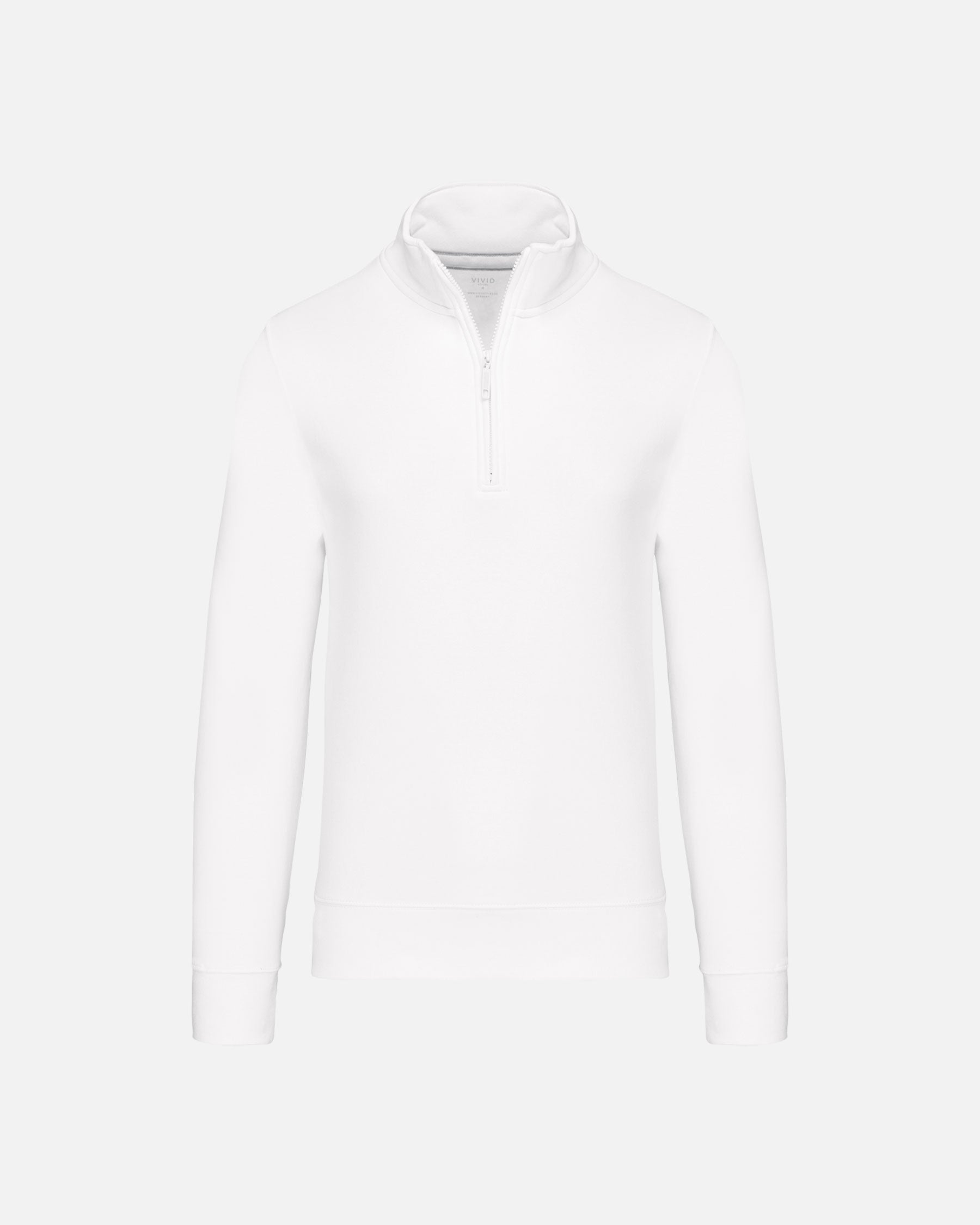 Klassisches Herren 1/4 Zip Sweatshirt White von VIVID