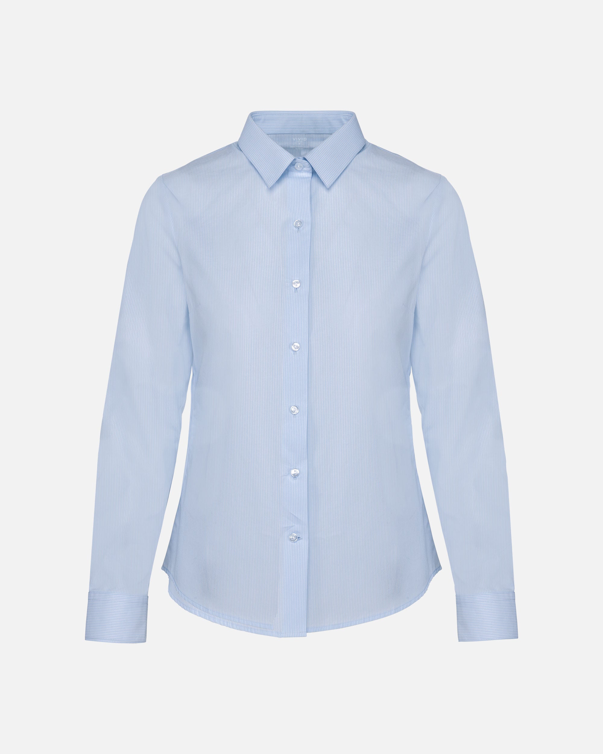 Damen Popeline Langarmbluse Blue Stripes-White von VIVID