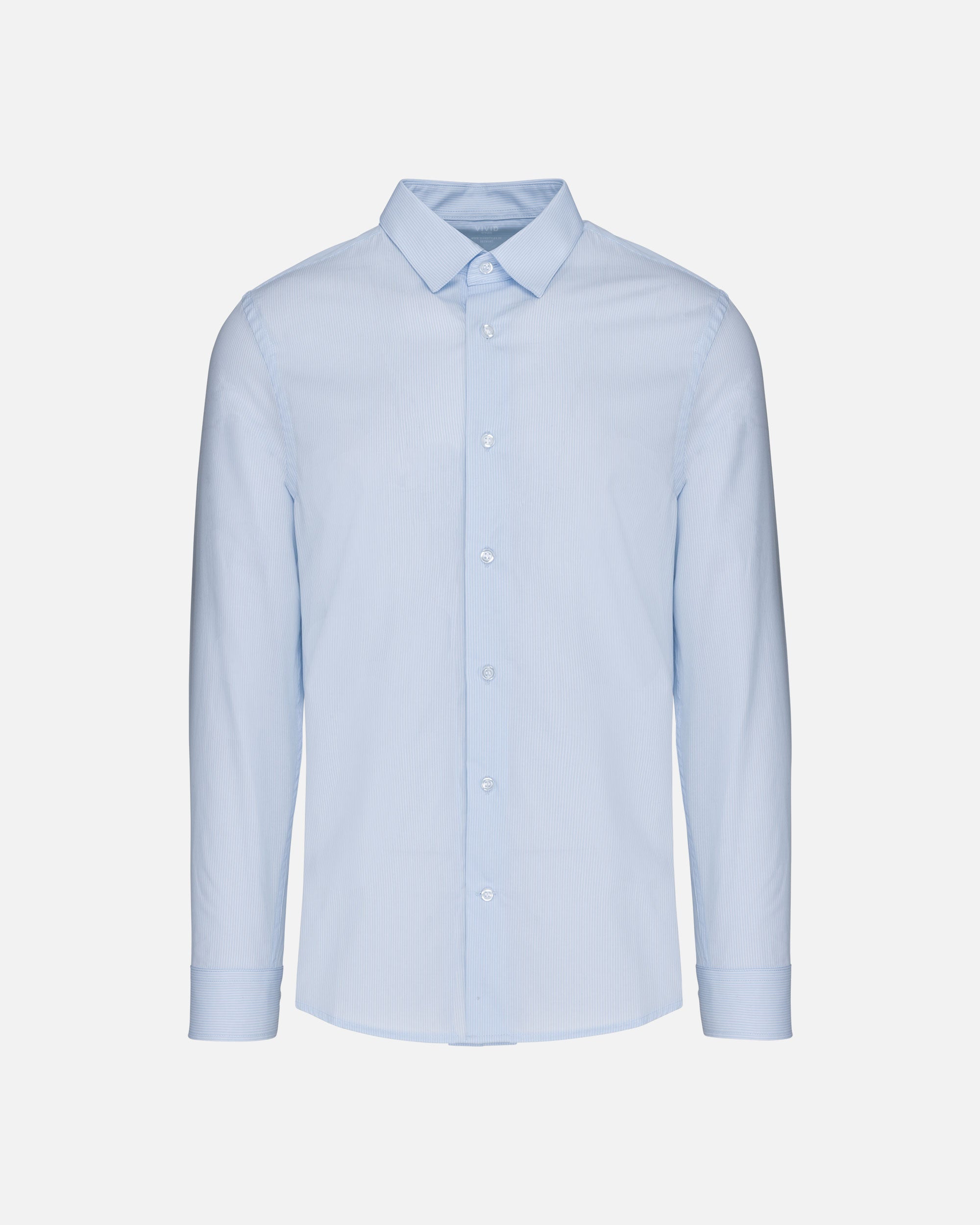 Klassisches Herren Popeline Langarmhemd 2.0 Blue Stripes-White von VIVID