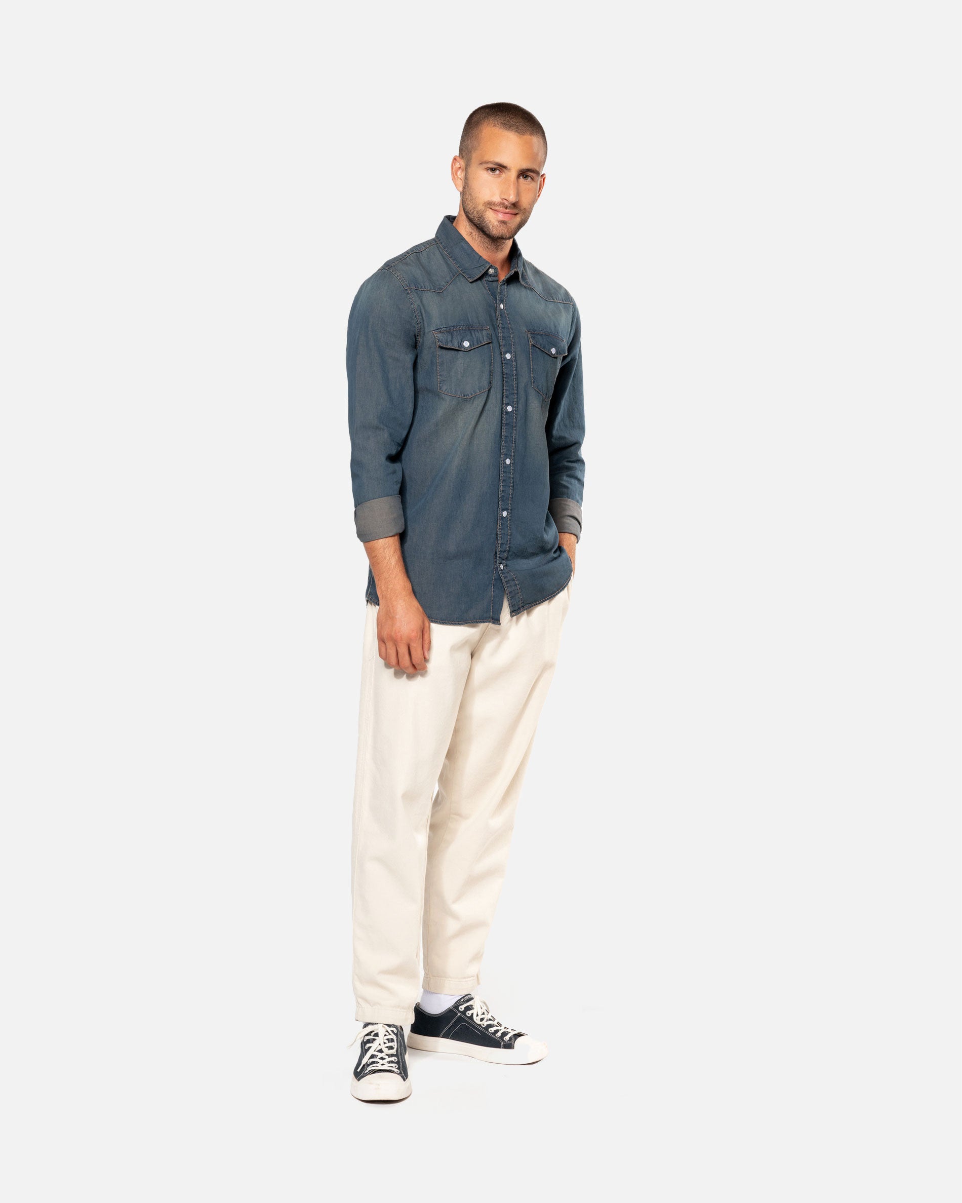 Herren Langarmhemd im Denim-Look 2.0