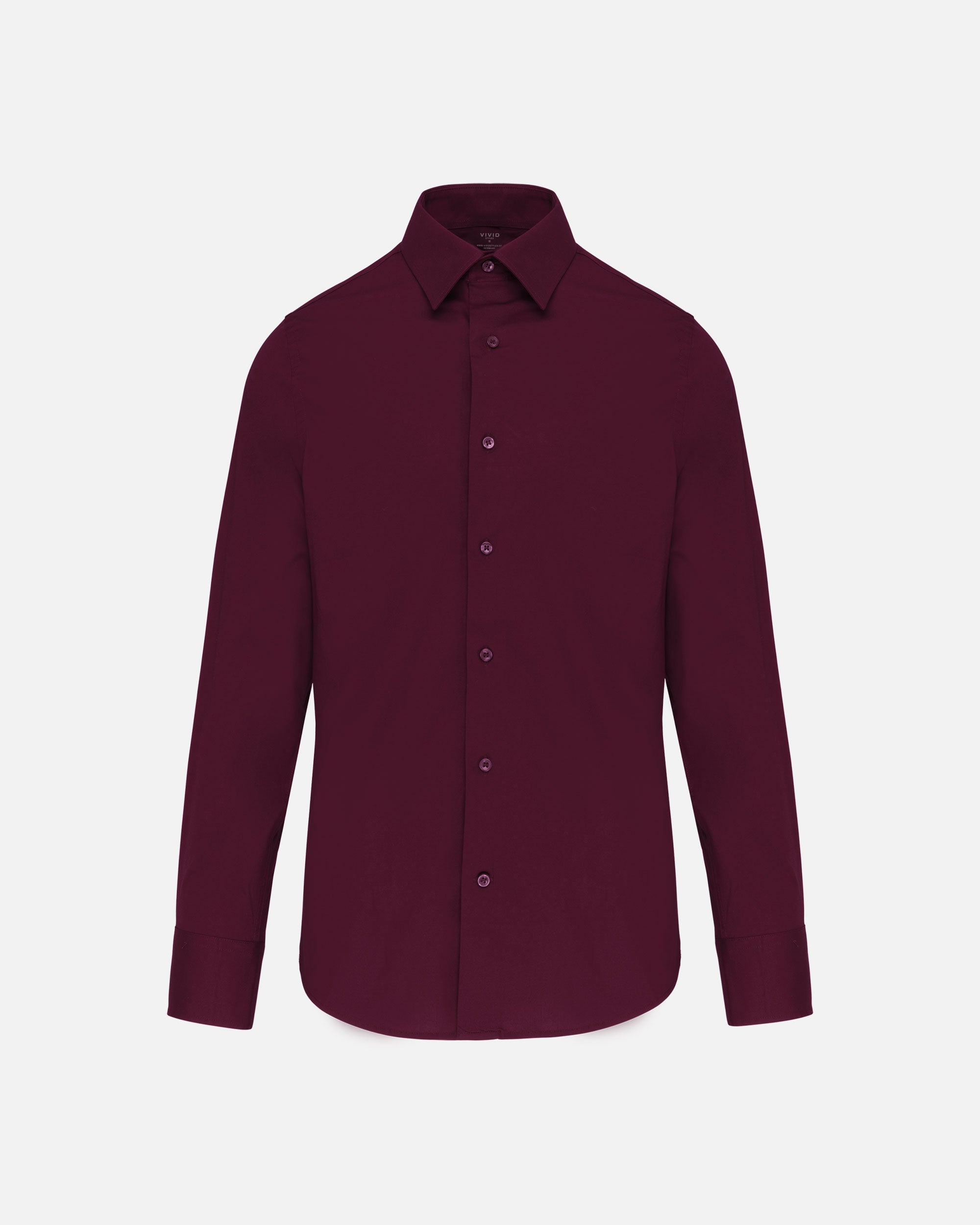 Herren Stretch Langarmhemd Burgundy von VIVID