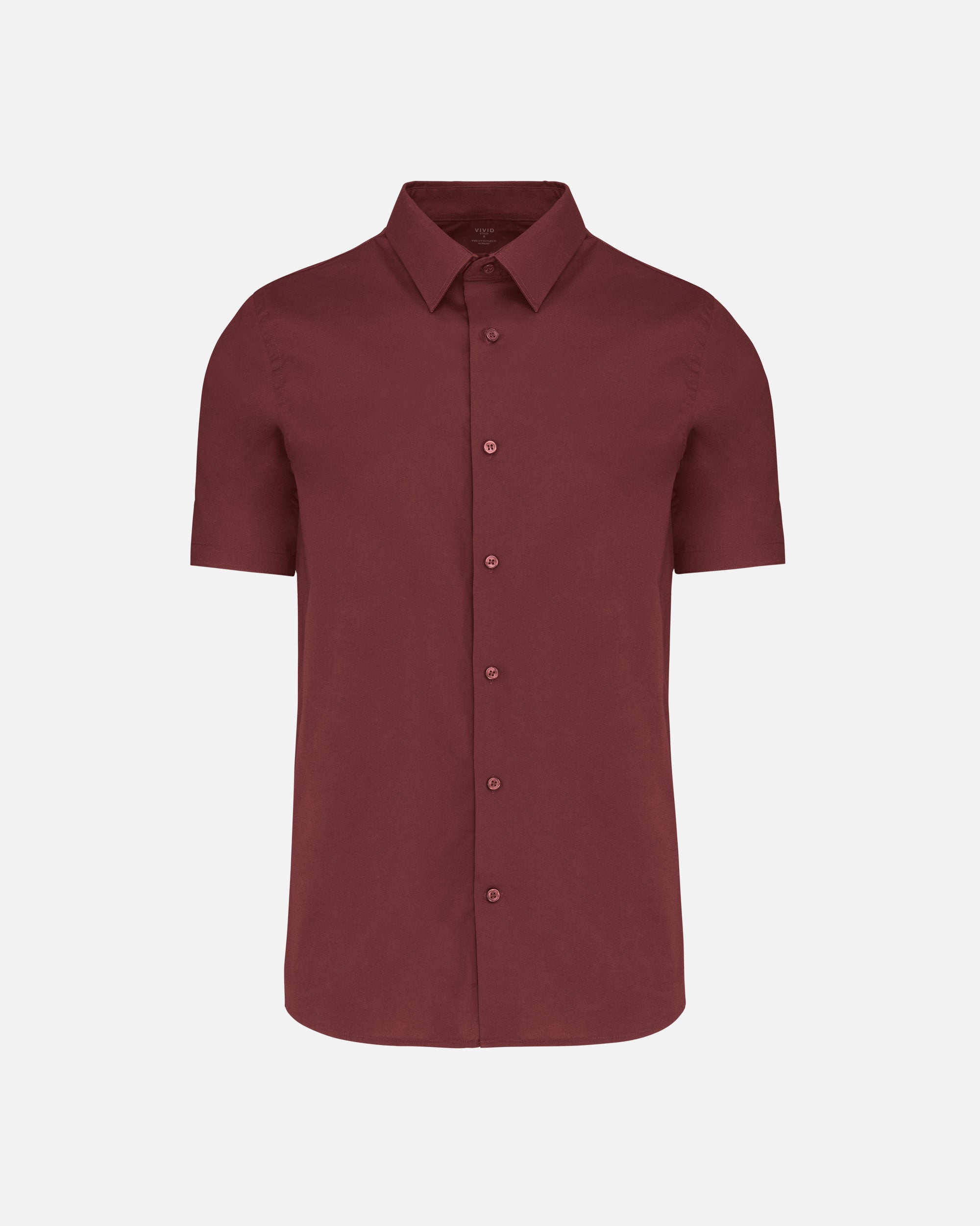 Herren Stretch Kurzarmhemd Burgundy von VIVID