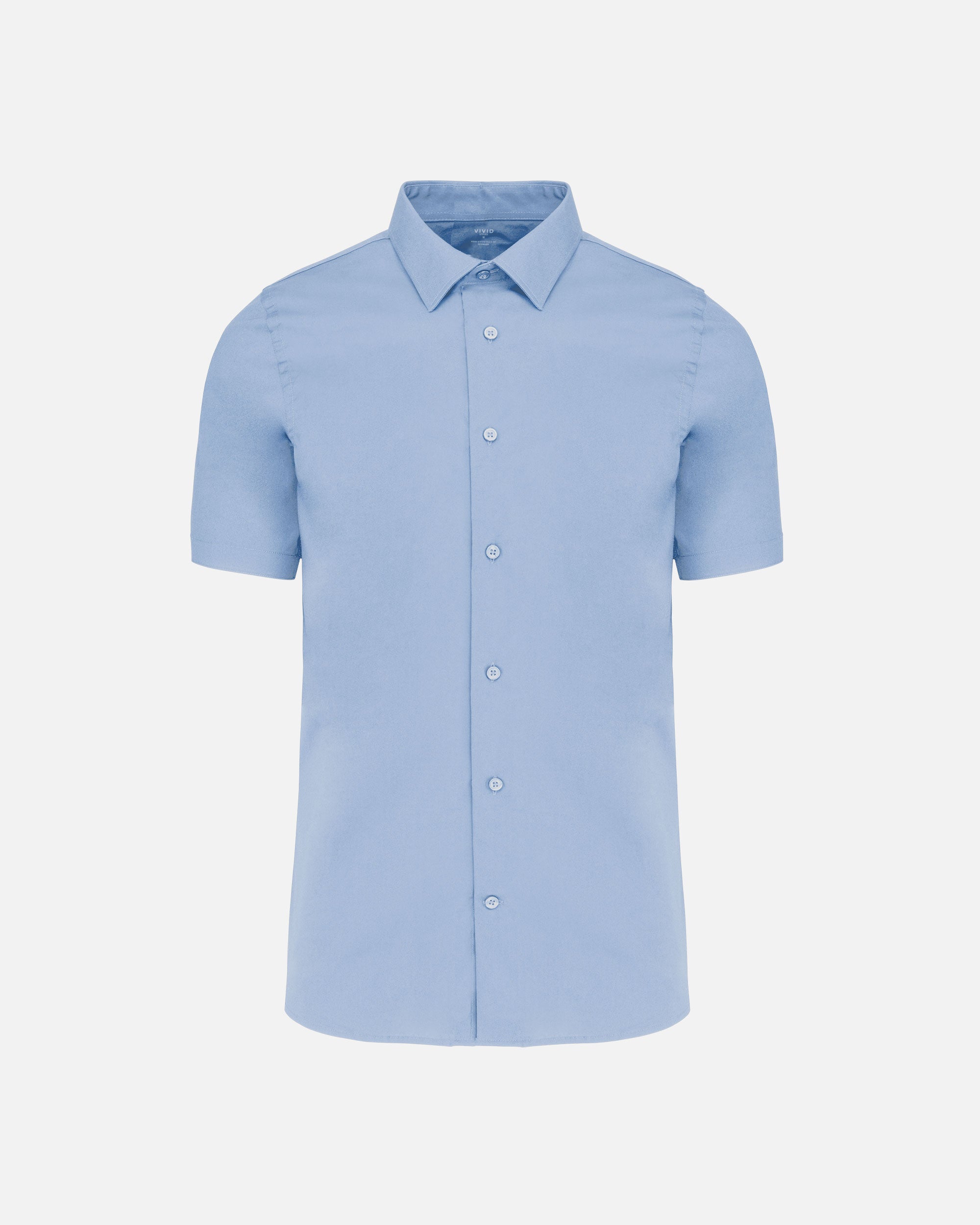 Herren Stretch Kurzarmhemd Light Blue von VIVID