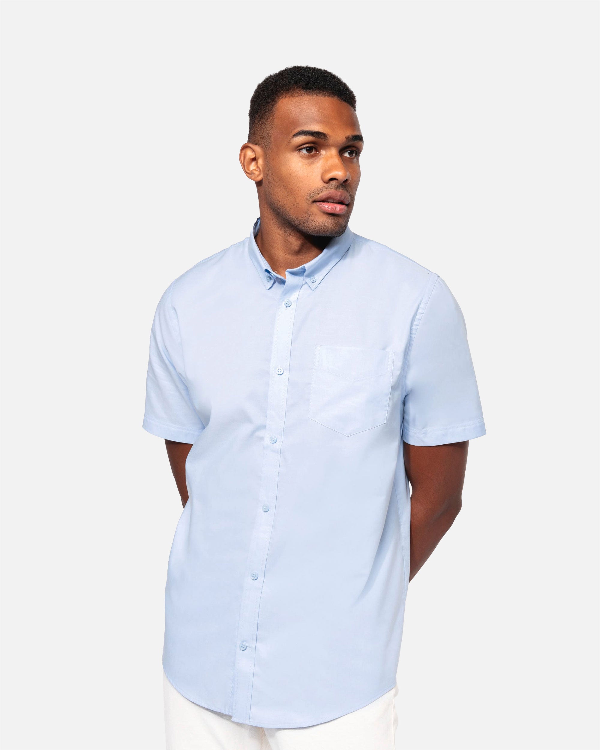 Herren Oxford Kurzarm Hemd Oxford Cobalt Blue von VIVID