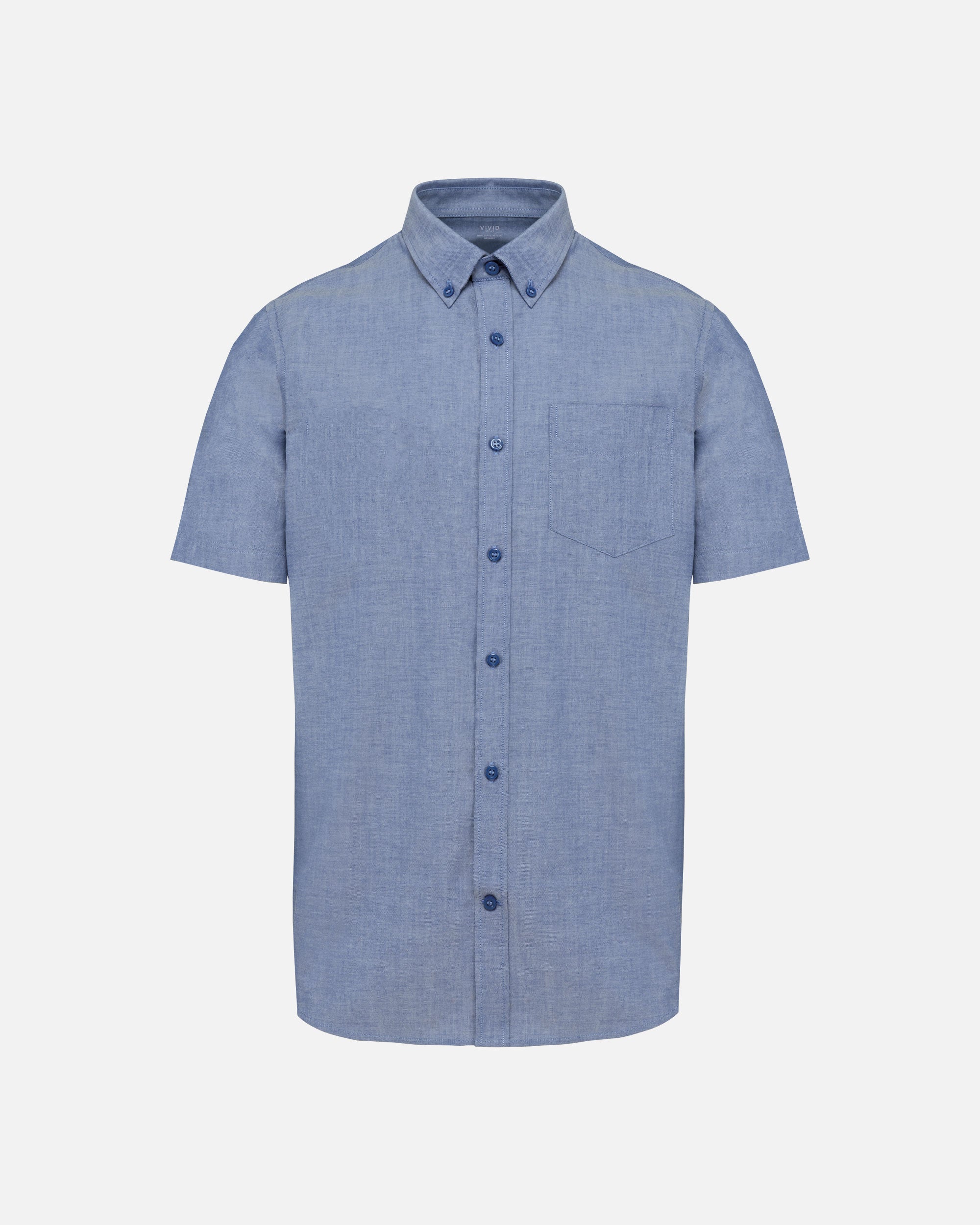 Herren Oxford Kurzarm Hemd Oxford Cobalt Blue von VIVID
