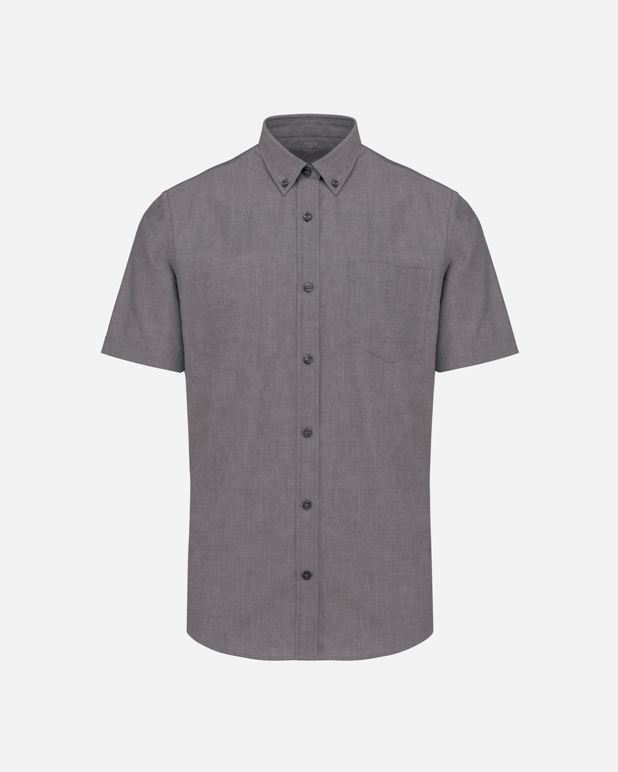Herren Oxford Kurzarm Hemd Oxford Silver von VIVID