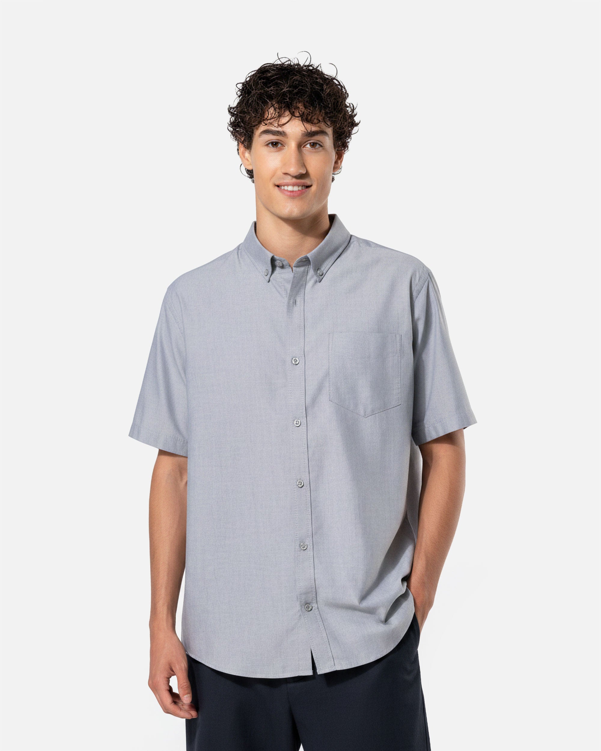 Herren Oxford Kurzarm Hemd Oxford Zinc von VIVID