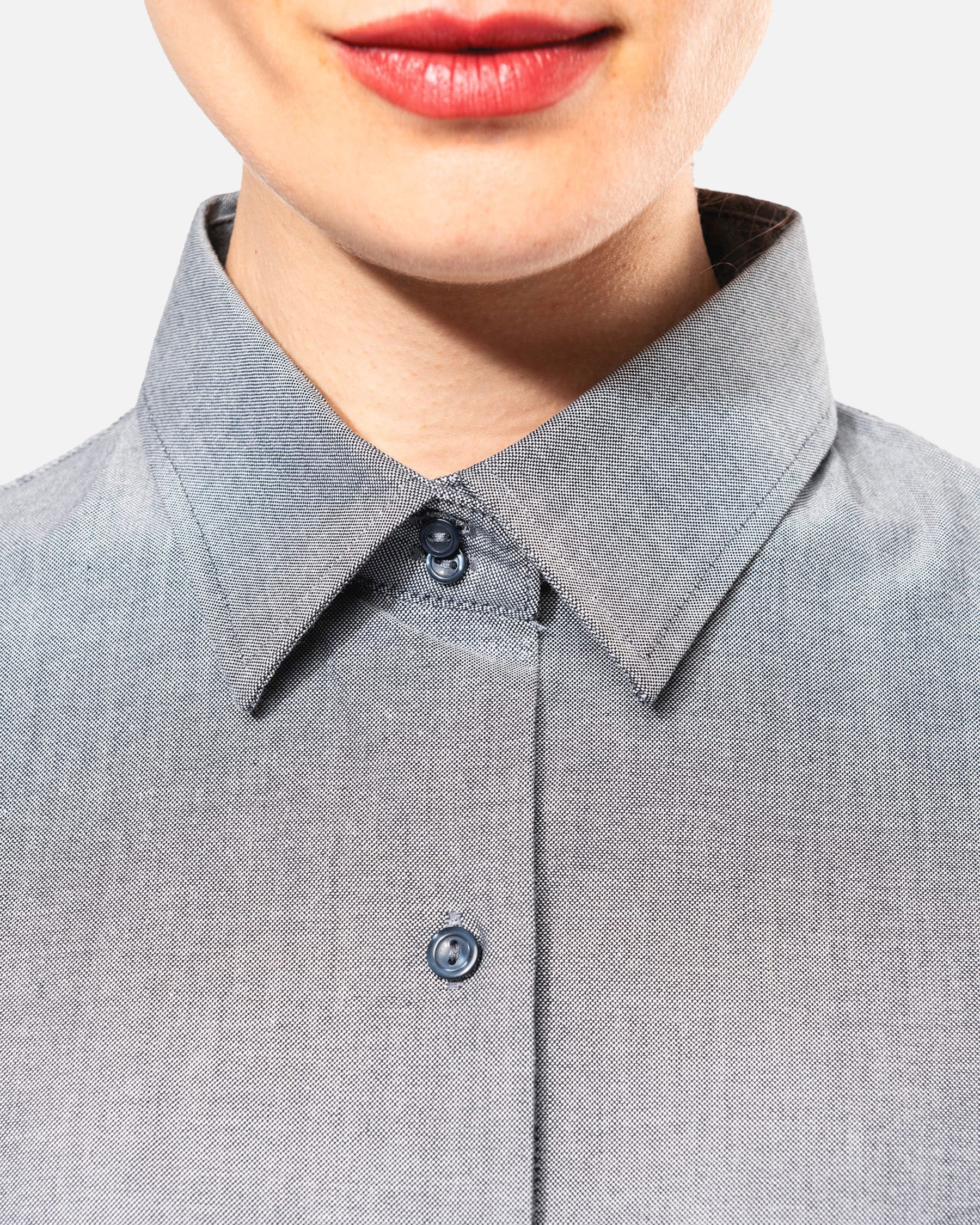 Damen Oxford Kurzarmbluse