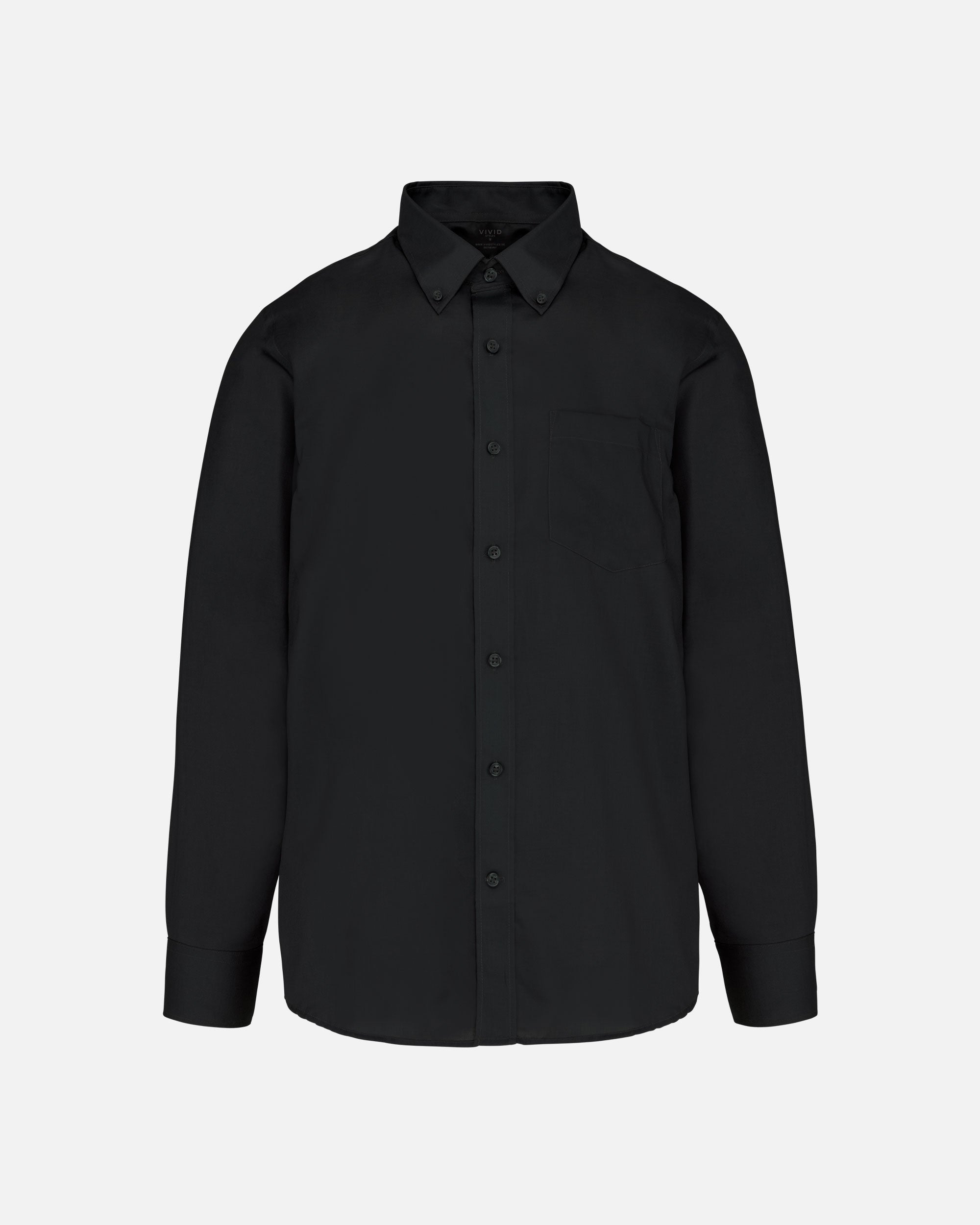 Bügelfreies Herren Langarmhemd Black von VIVID