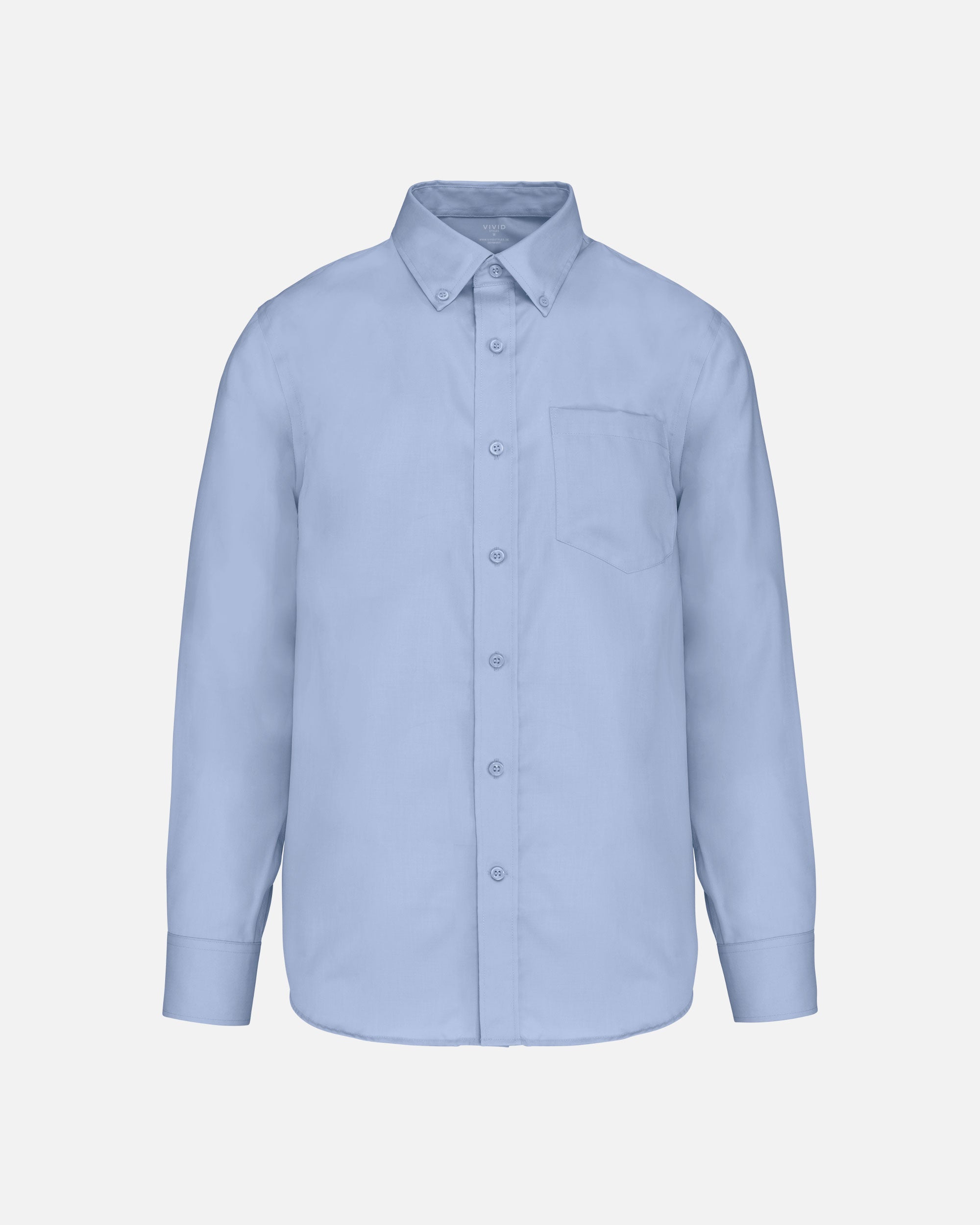 Bügelfreies Herren Langarmhemd Light Blue von VIVID