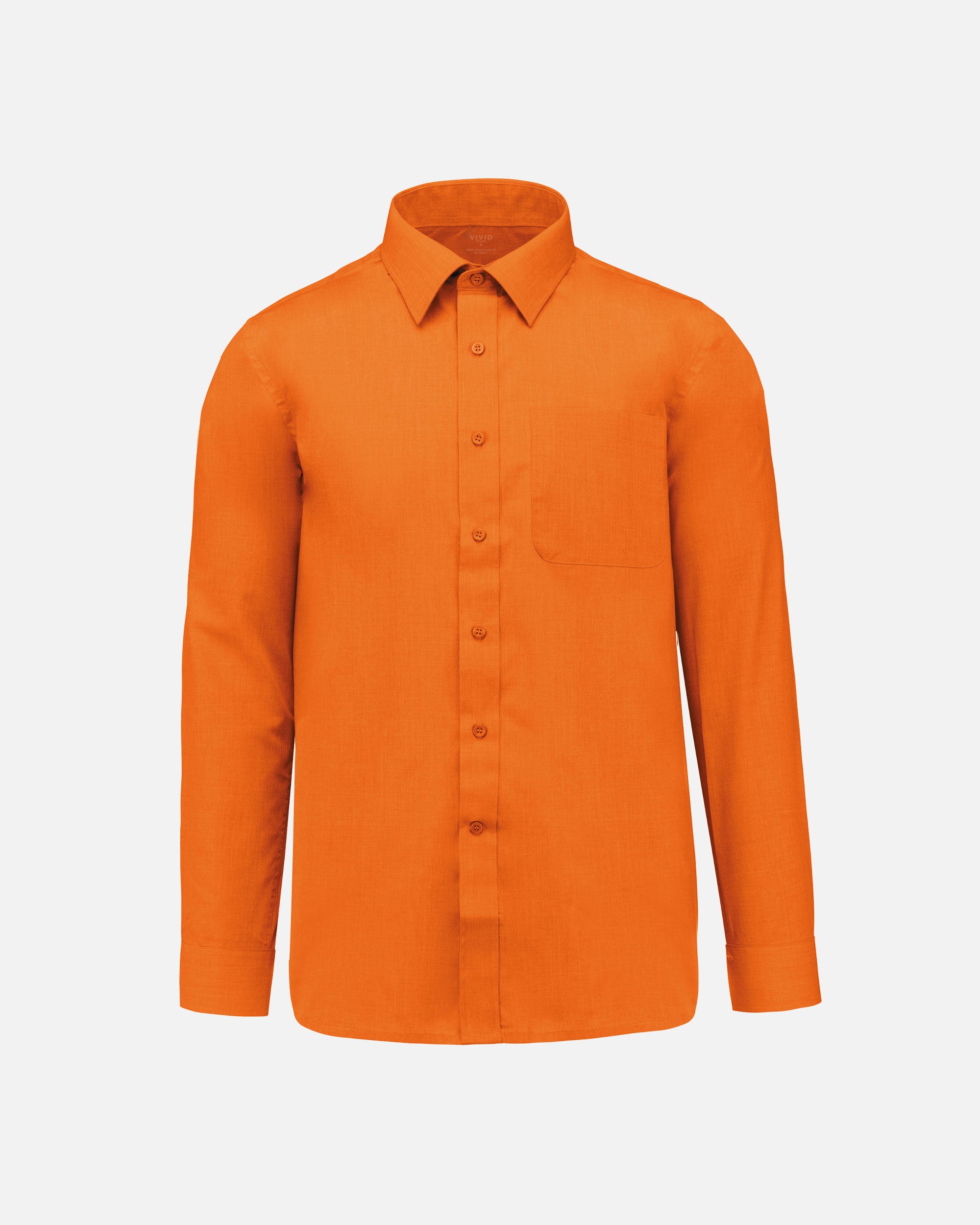 Herren Popeline Langarmhemd Orange von VIVID