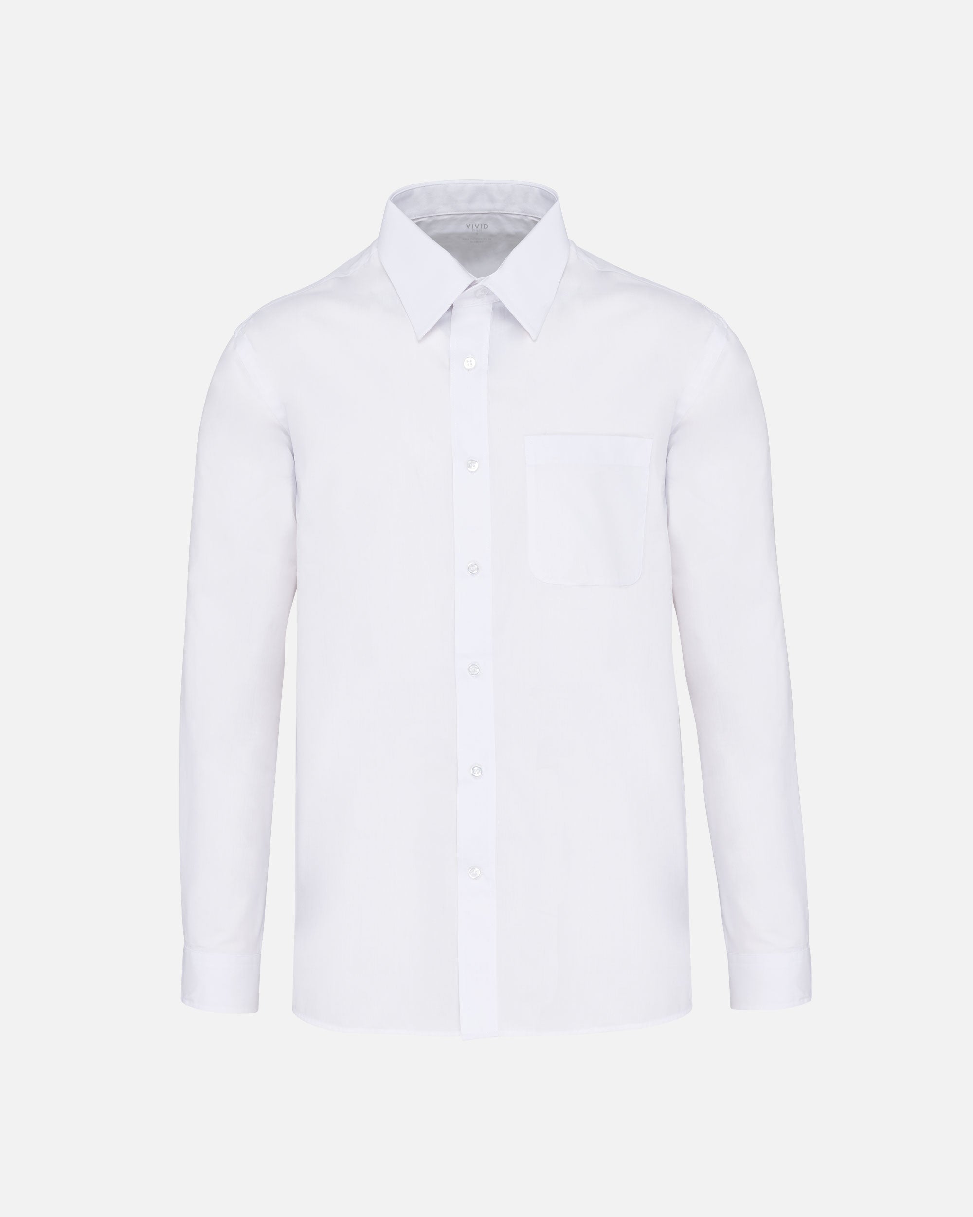 Herren Popeline Langarmhemd White von VIVID