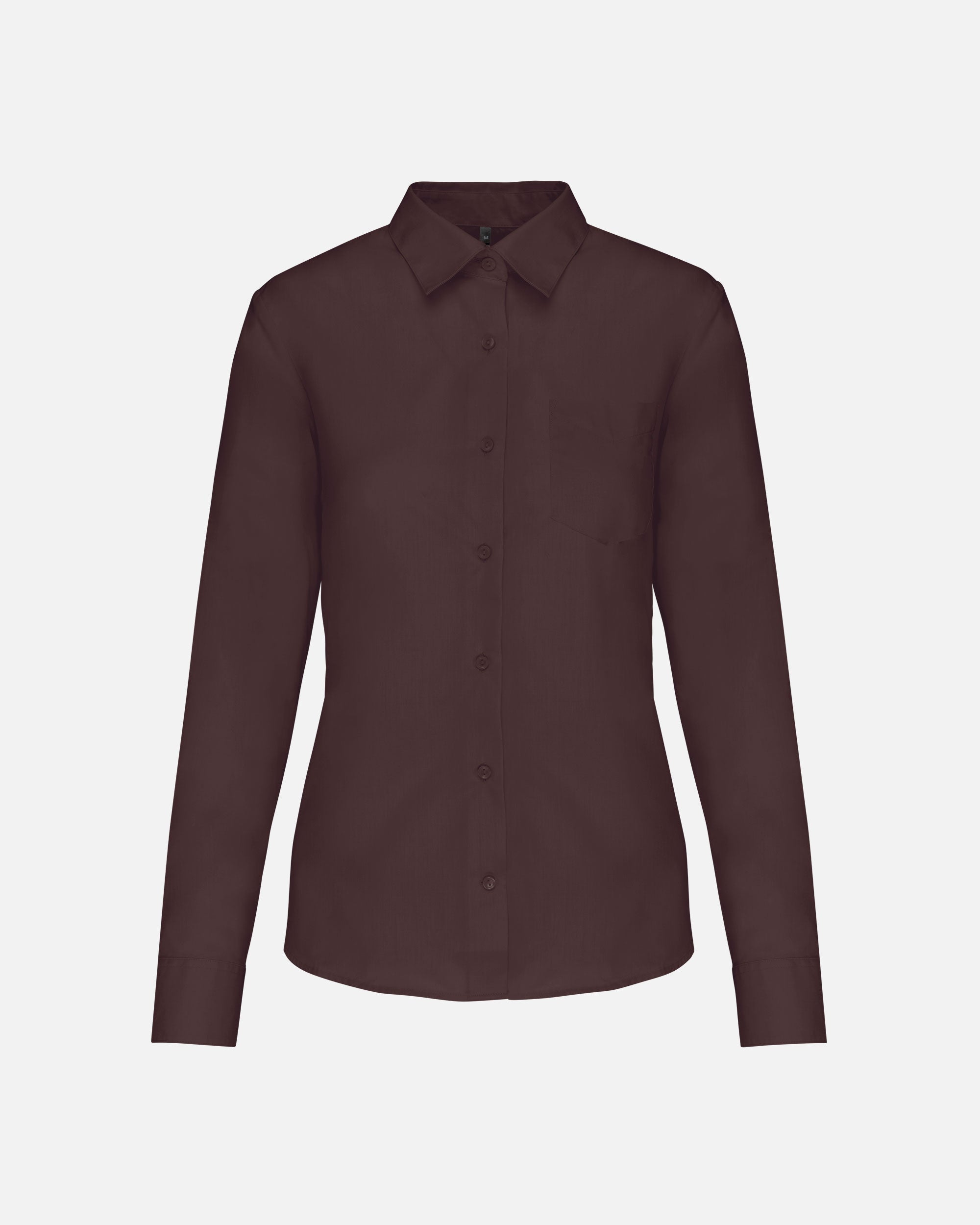 Damen Popeline Langarmhemd Chocolate Brown von VIVID