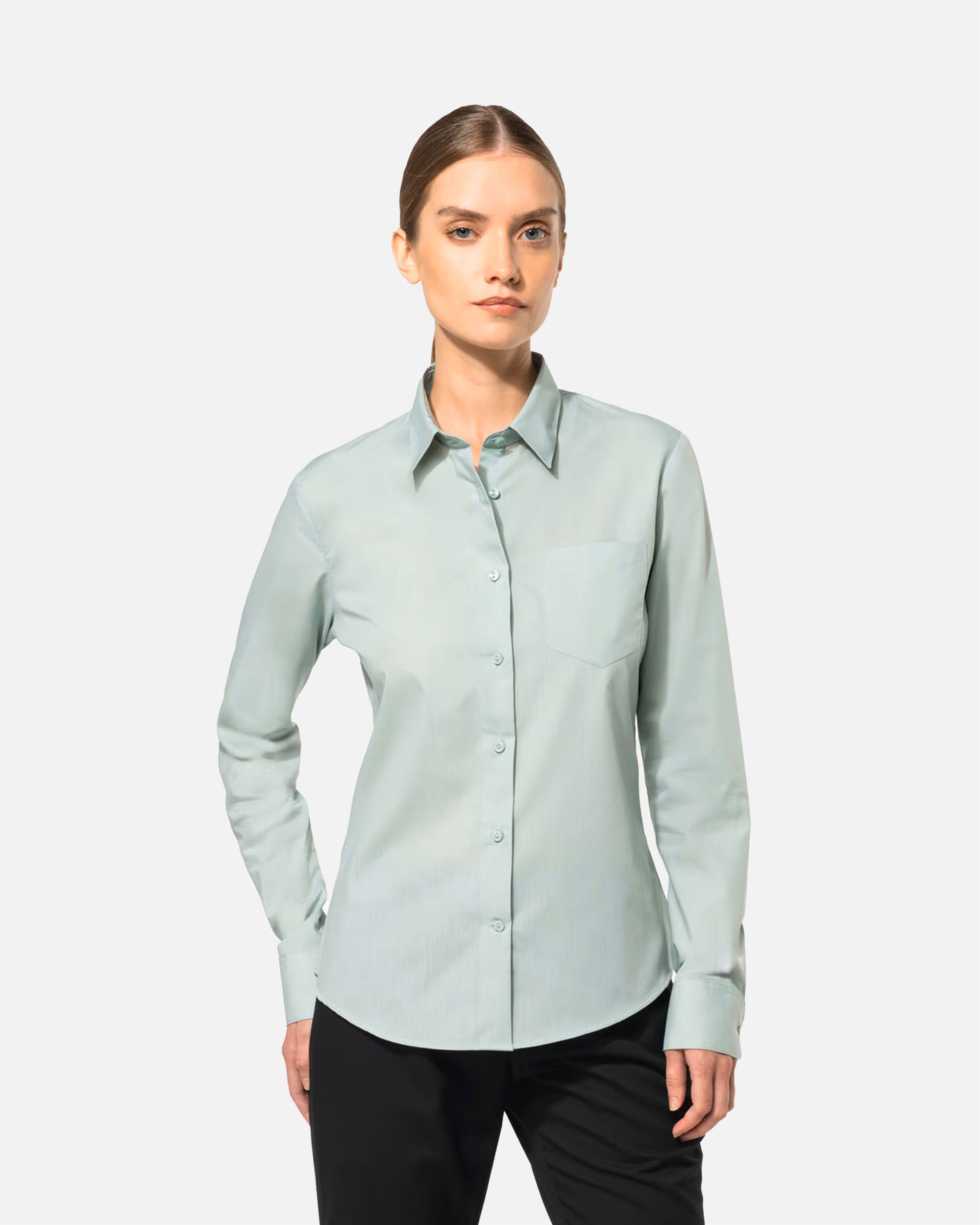 Damen Popeline Langarmhemd Sage von VIVID