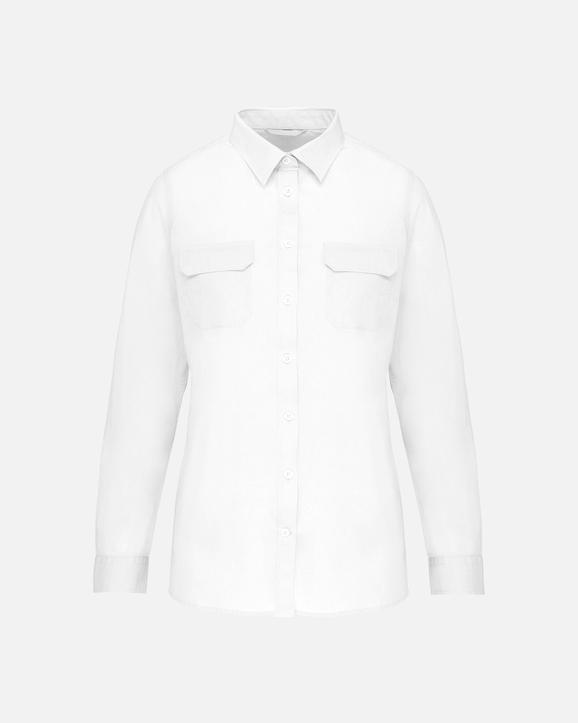 Damen Safari Langarmhemd White von VIVID