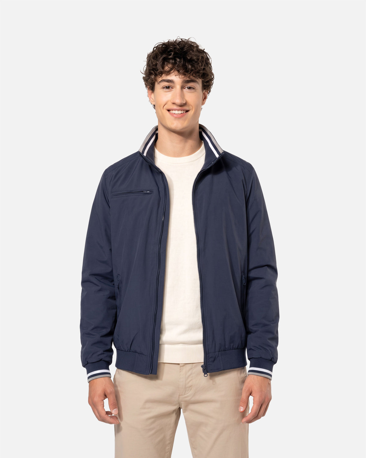 Herren Alltags Jacke Navy Blue-White-Grey von VIVID