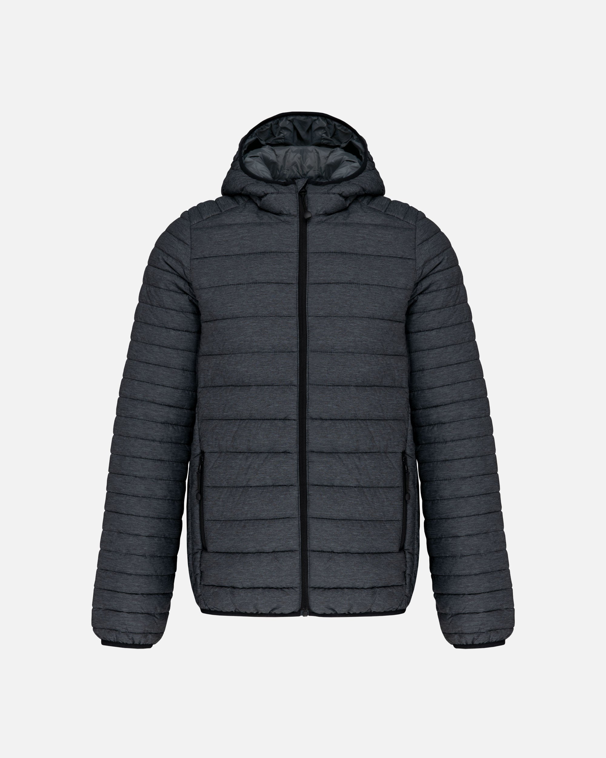 Leichte Herren Steppjacke mit Kapuze Charcoal Melange von VIVID