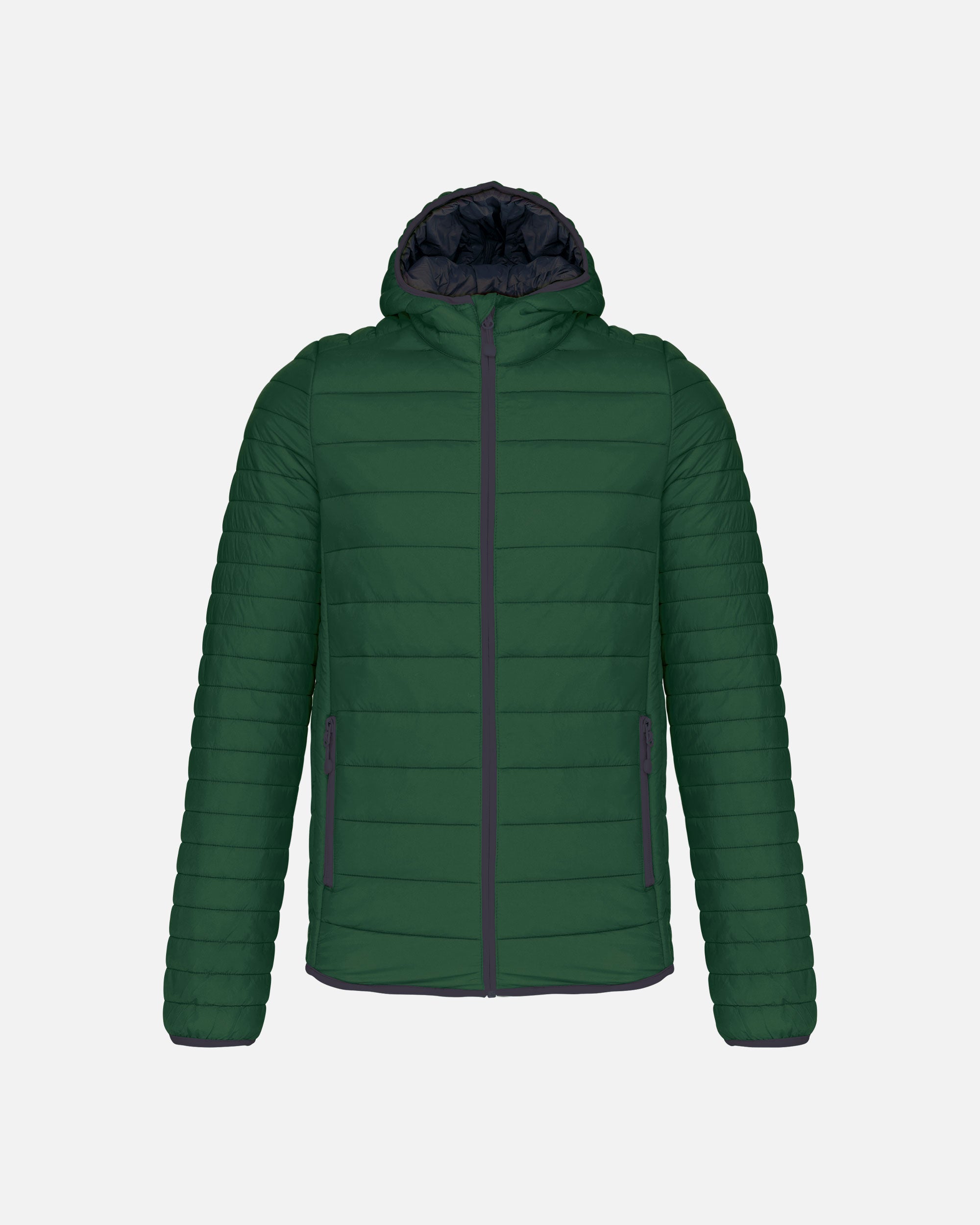 Leichte Herren Steppjacke mit Kapuze Forest Green von VIVID
