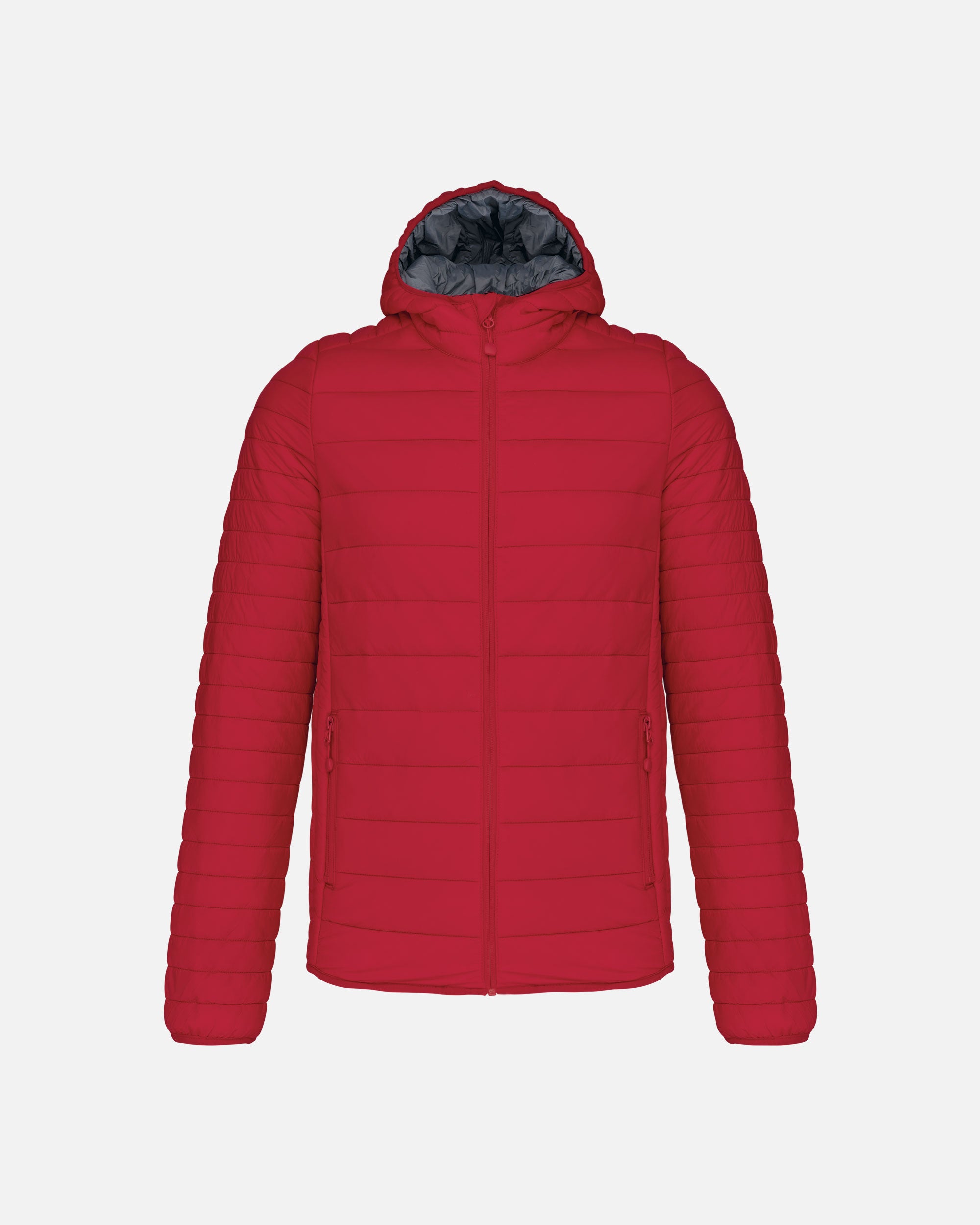Leichte Herren Steppjacke mit Kapuze Fire Red von VIVID