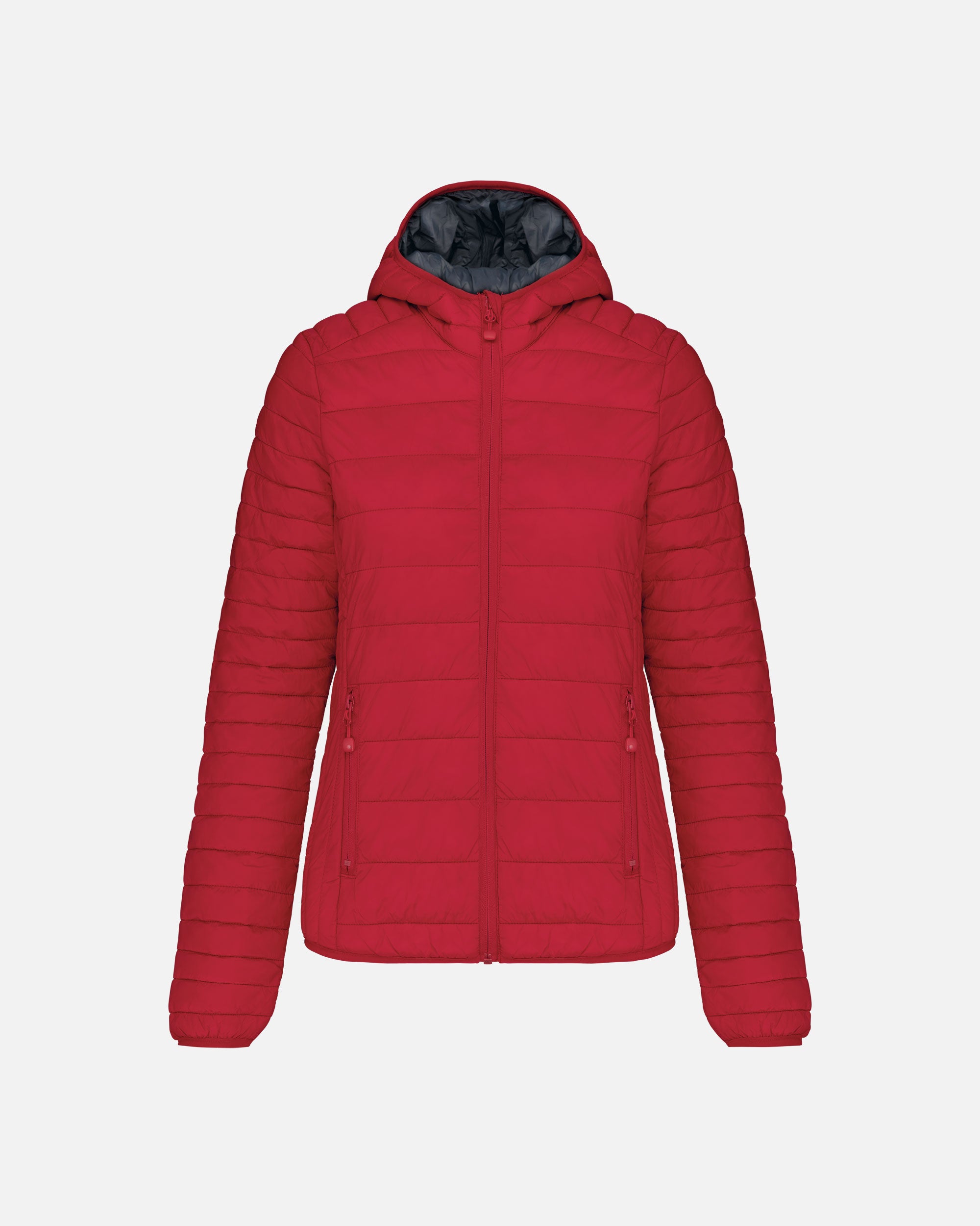 Leichte Damen Steppjacke mit Kapuze Fire Red von VIVID