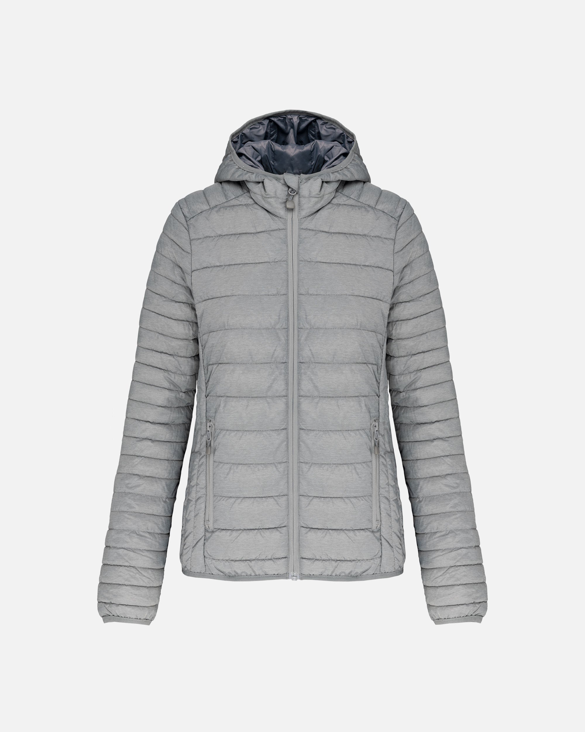 Leichte Damen Steppjacke mit Kapuze Silver Melange von VIVID
