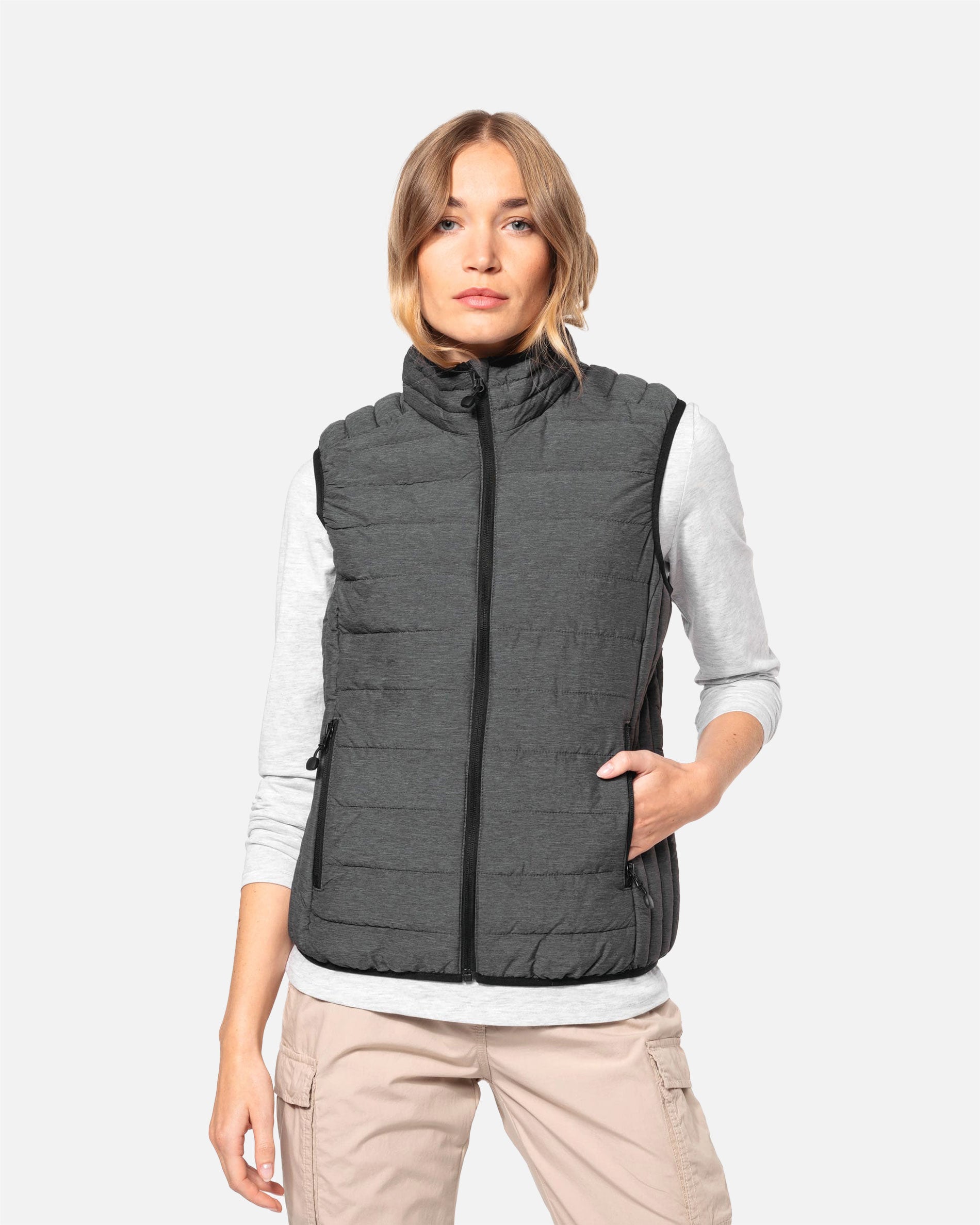 Leichte Damen Steppweste Charcoal Melange von VIVID