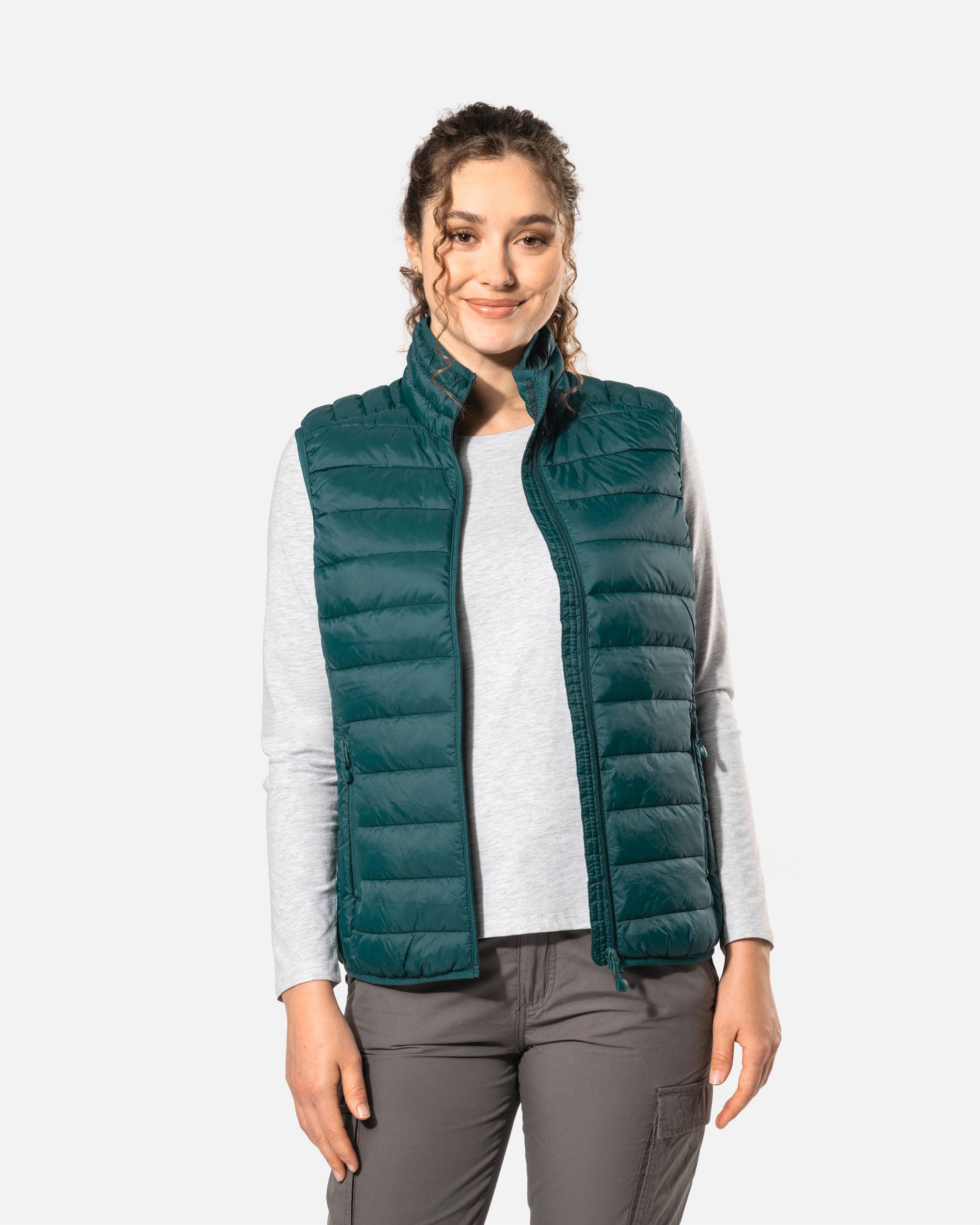 Leichte Damen Steppweste Mineral Green von VIVID